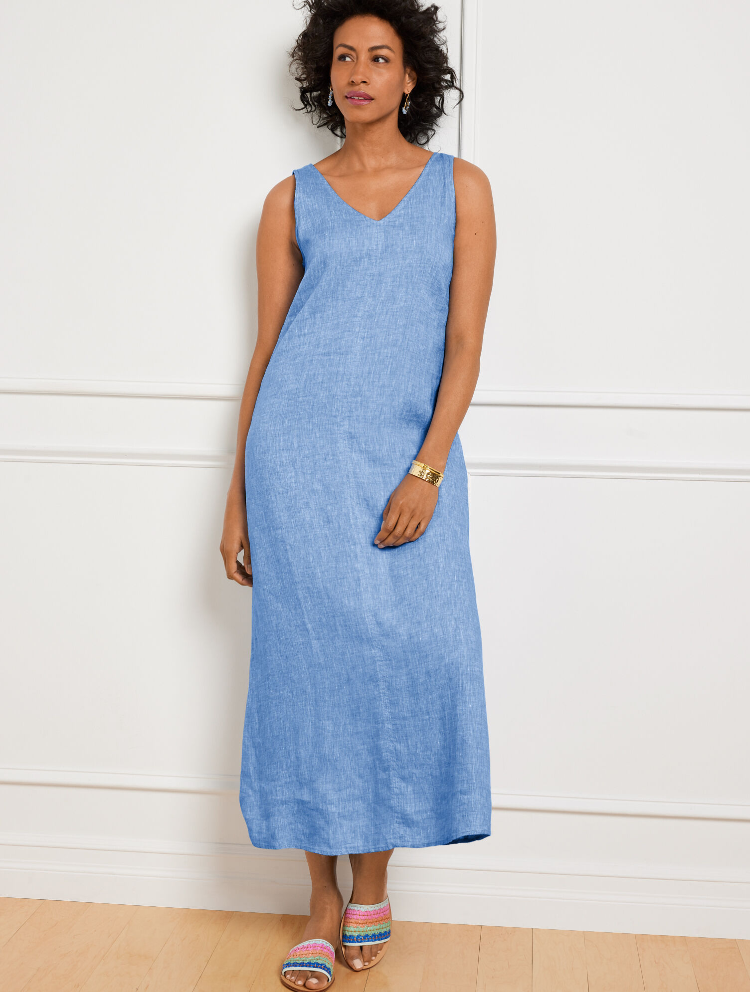 Cross Dye Linen Maxi Dress | Talbots