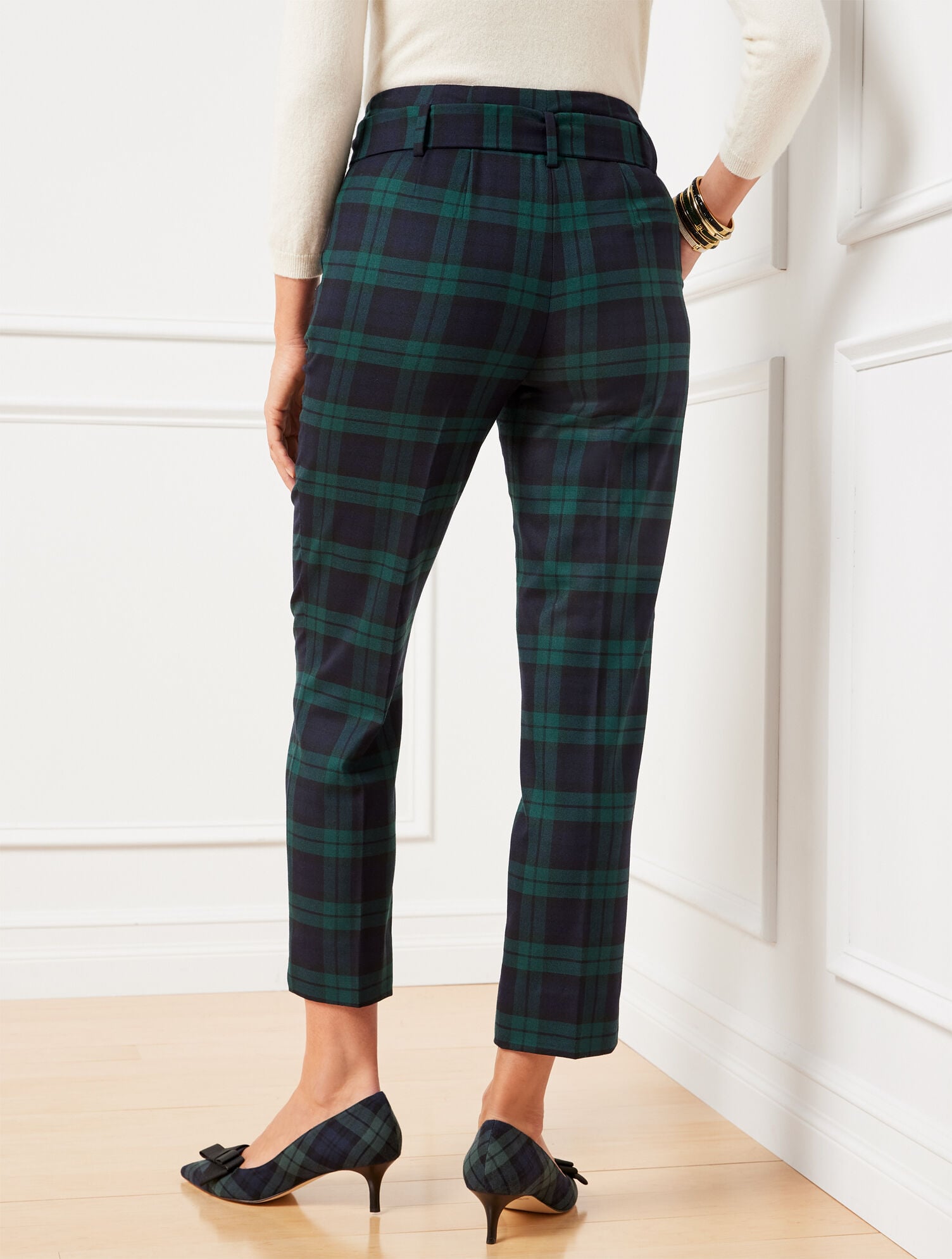 0401~4 Pockets Tartan Pants with Belt Loops main image 0