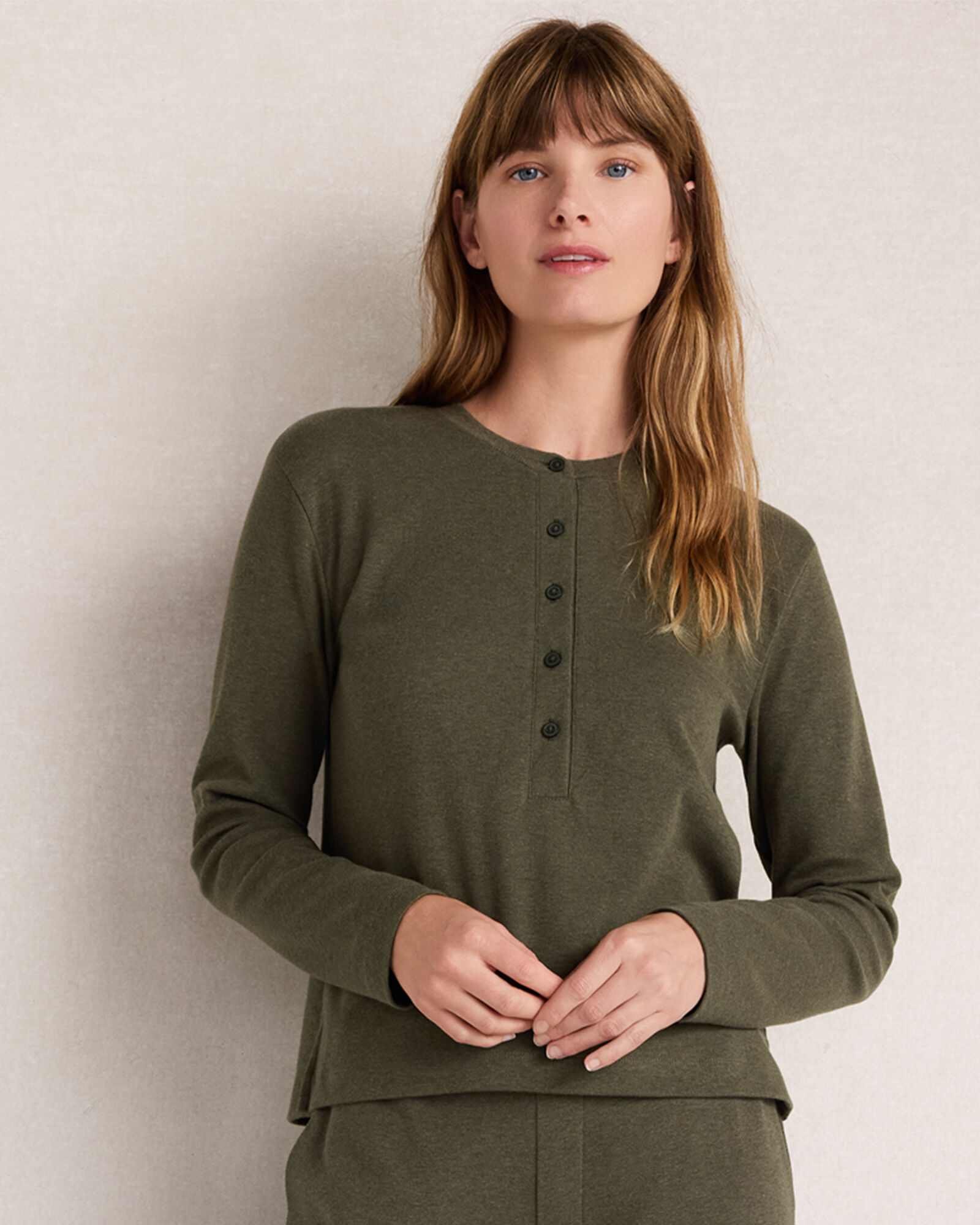 Organic Cotton Interlock Henley Tee