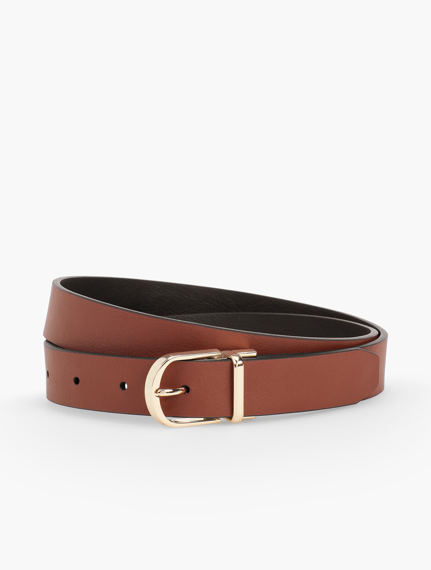 Leather Reversible Belt - Colors | Talbots display picture 3