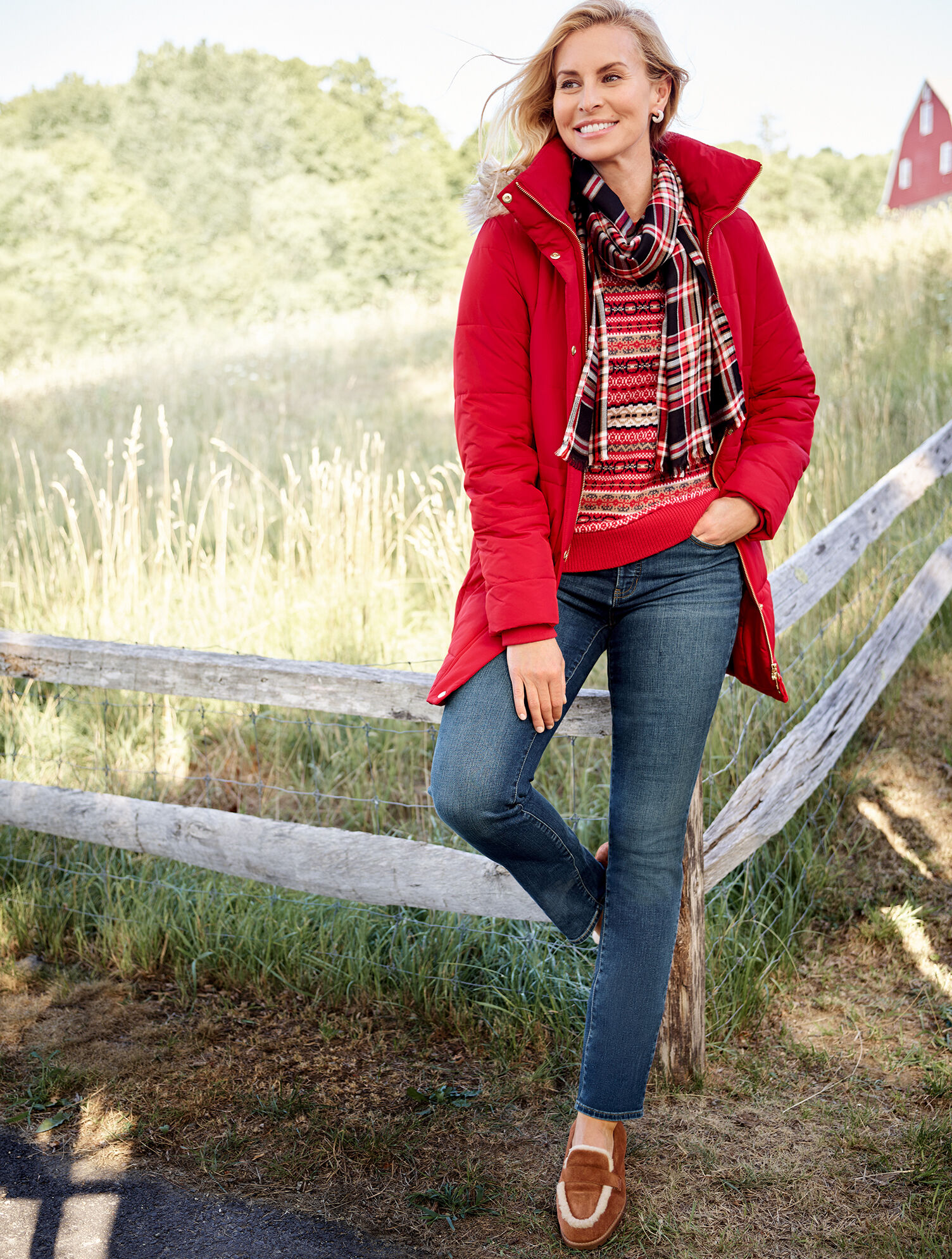 Chestnut Plaid Oblong Scarf | Talbots