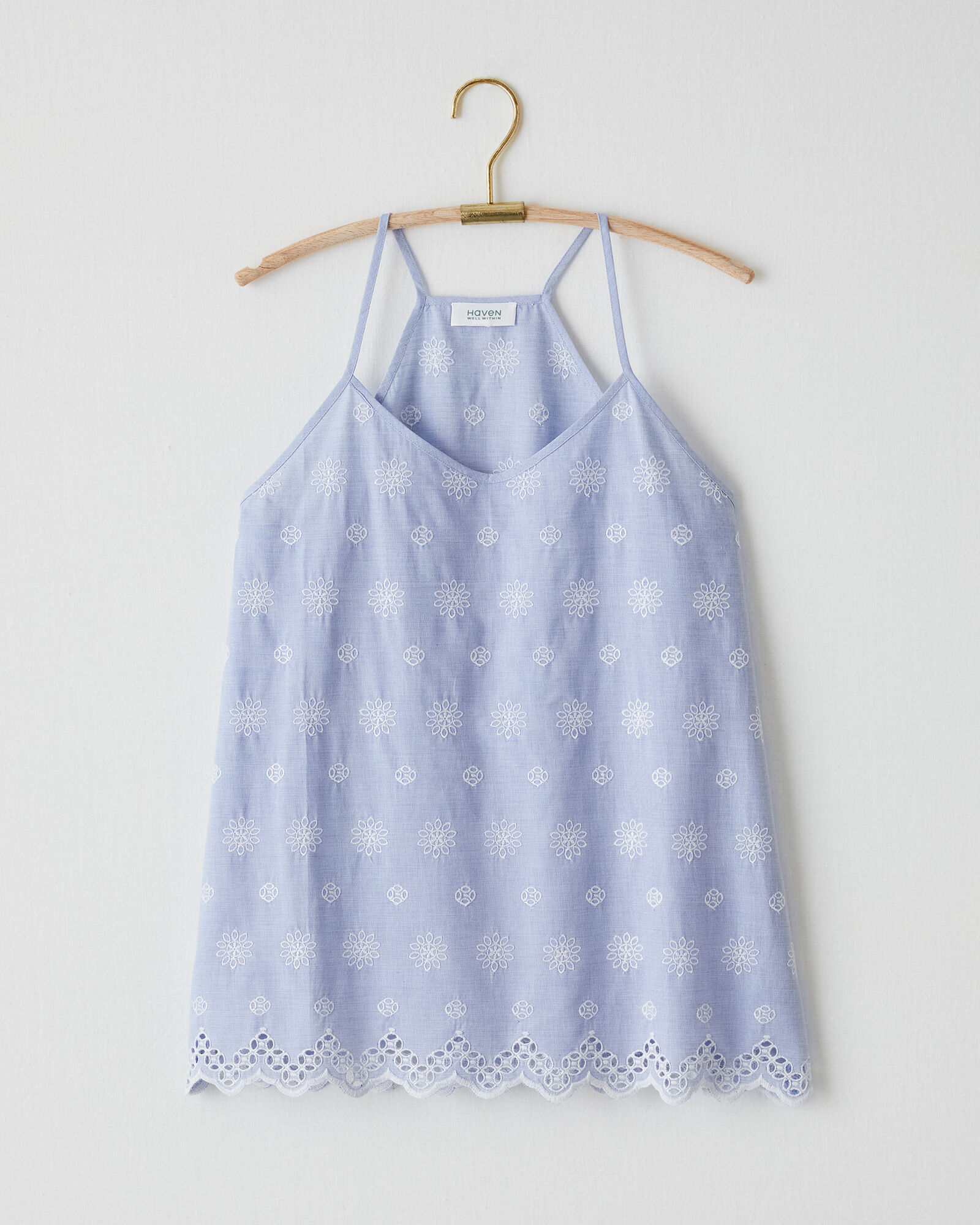 Embroidered Cotton Halter Top