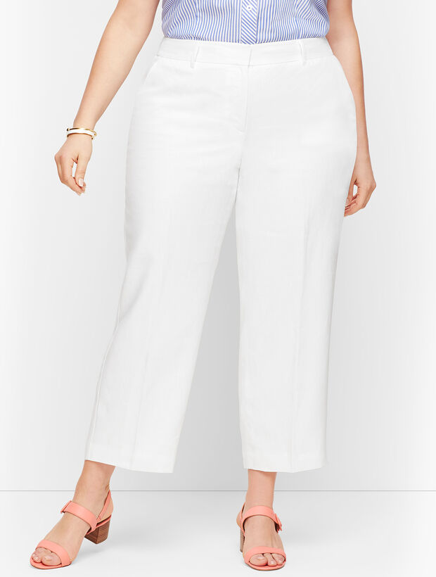 Linen Straight Leg Crops - Lined - Curvy Fit