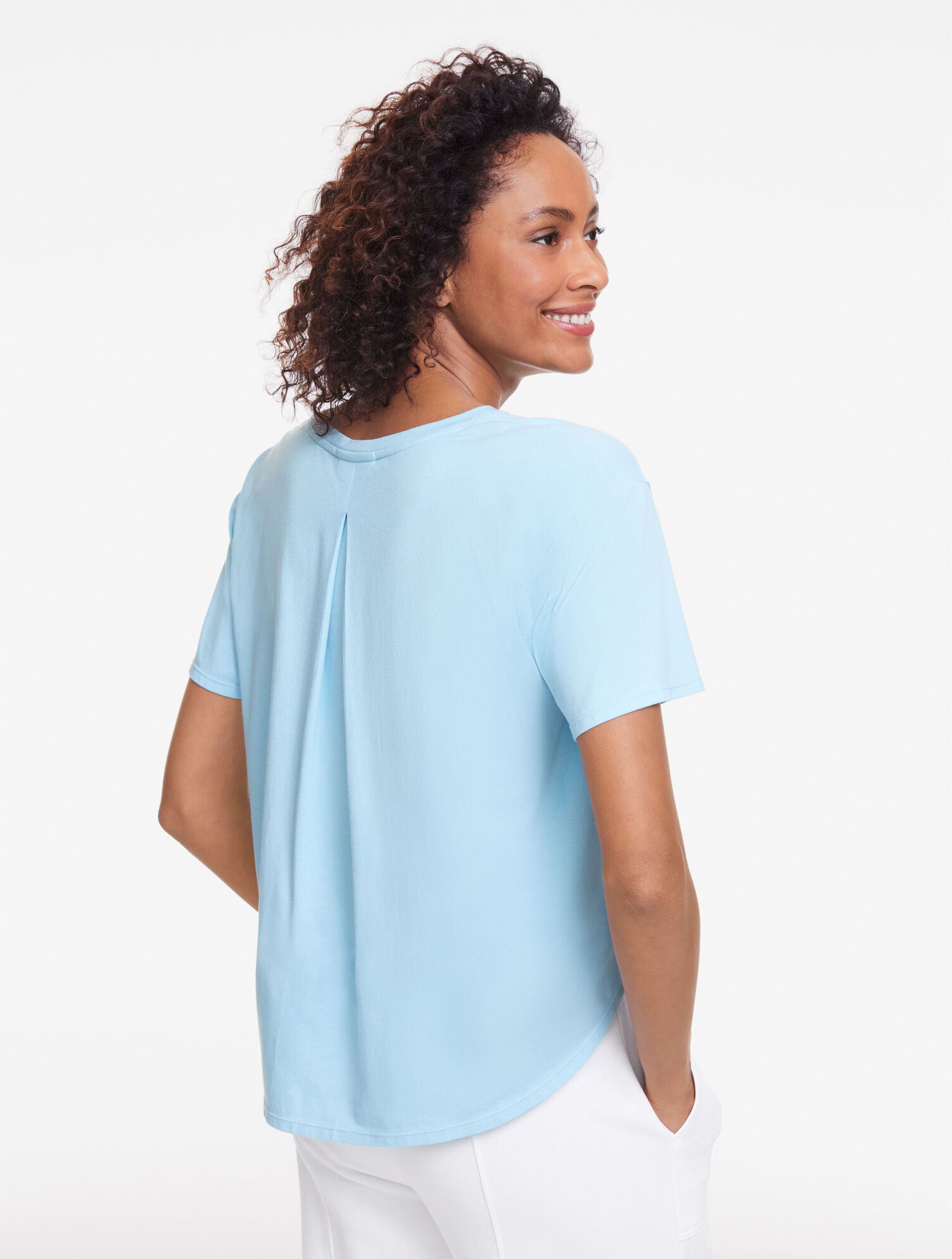 Supersoft Jersey Pleat Back Short Sleeve Tee