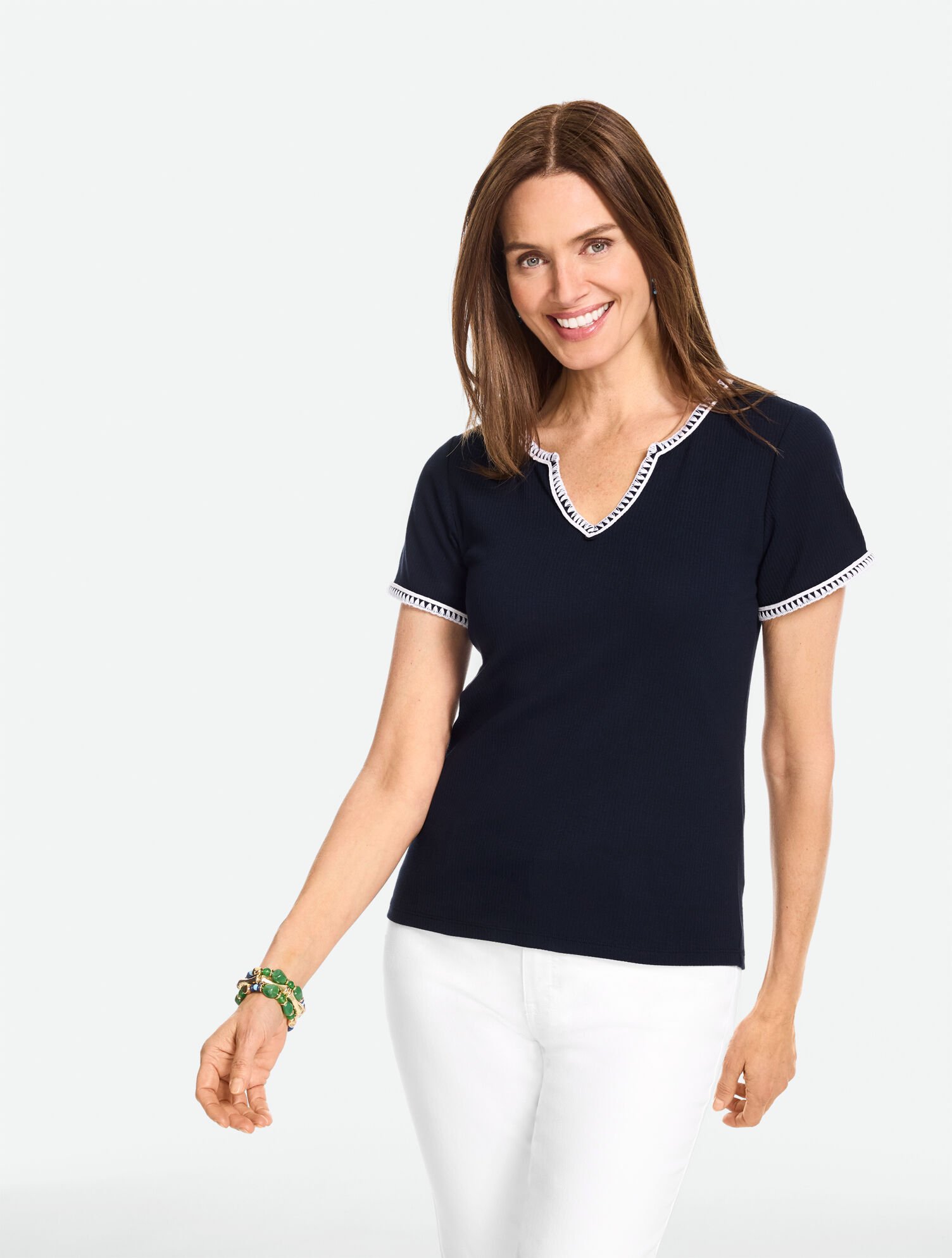 Whipstitch Short Sleeve Top