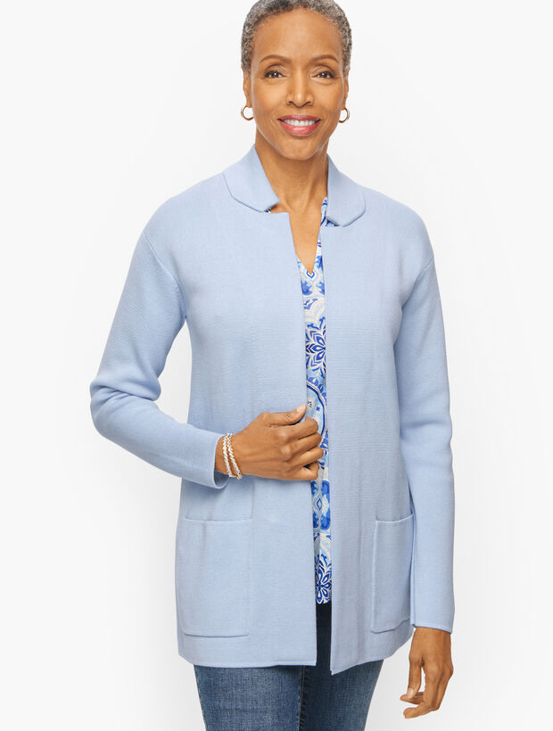 Notch Collar Sweater Jacket