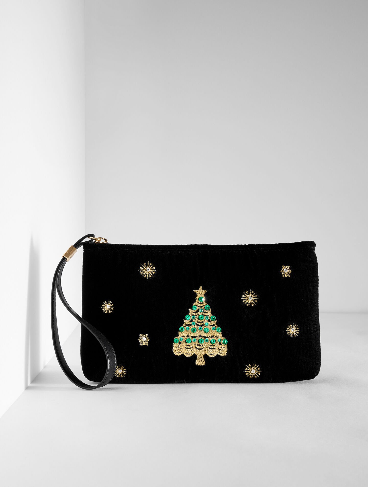 Whimsy Tree Velvet Wristlet