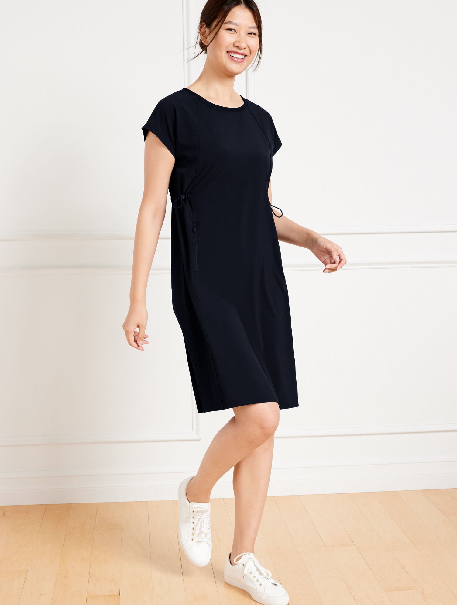 Lightweight Woven Stretch Bungee Cord Dress | Talbots