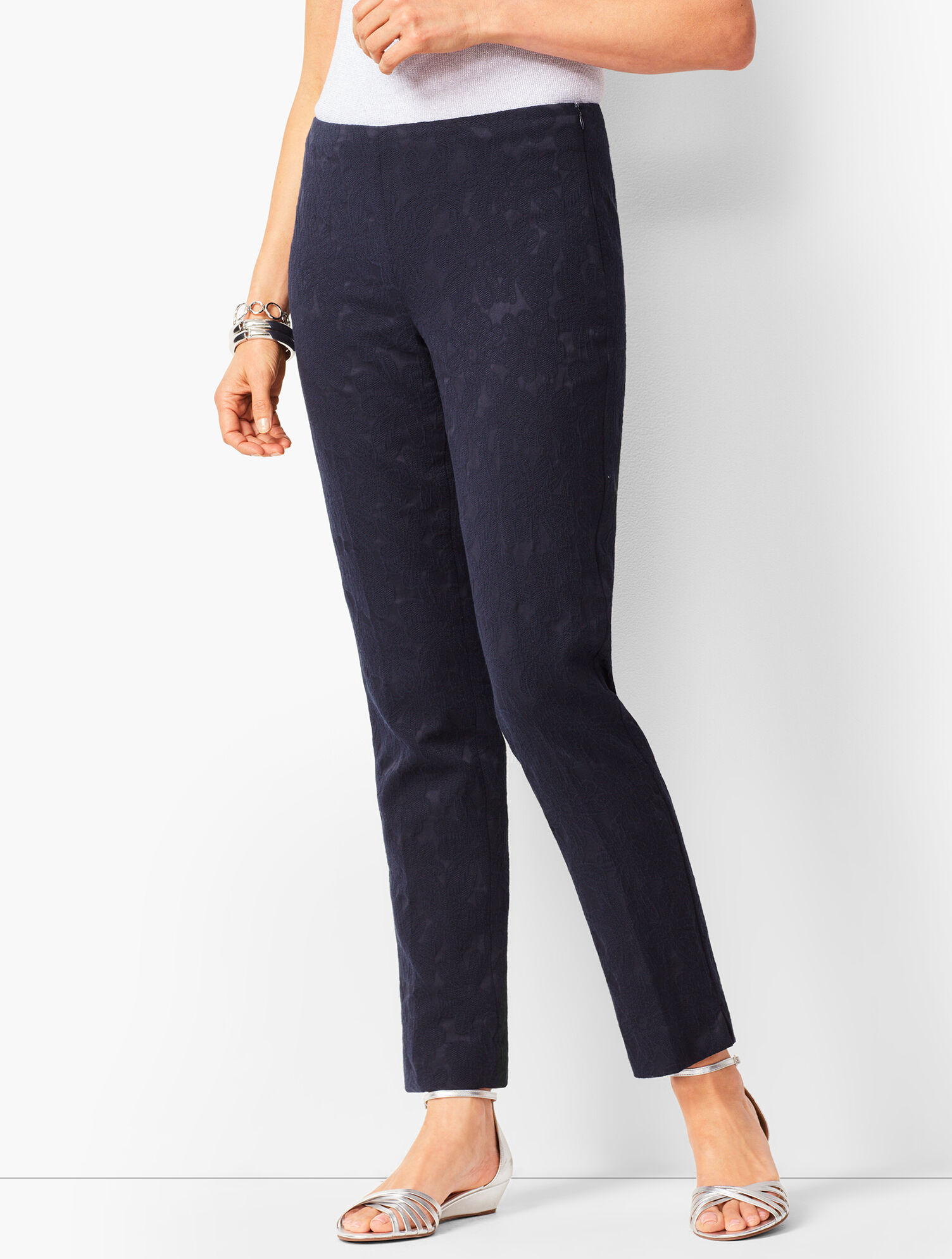 Matelassé Tailored Ankle Pants | Talbots Matelassé Tailored Ankle Pants | Talbots