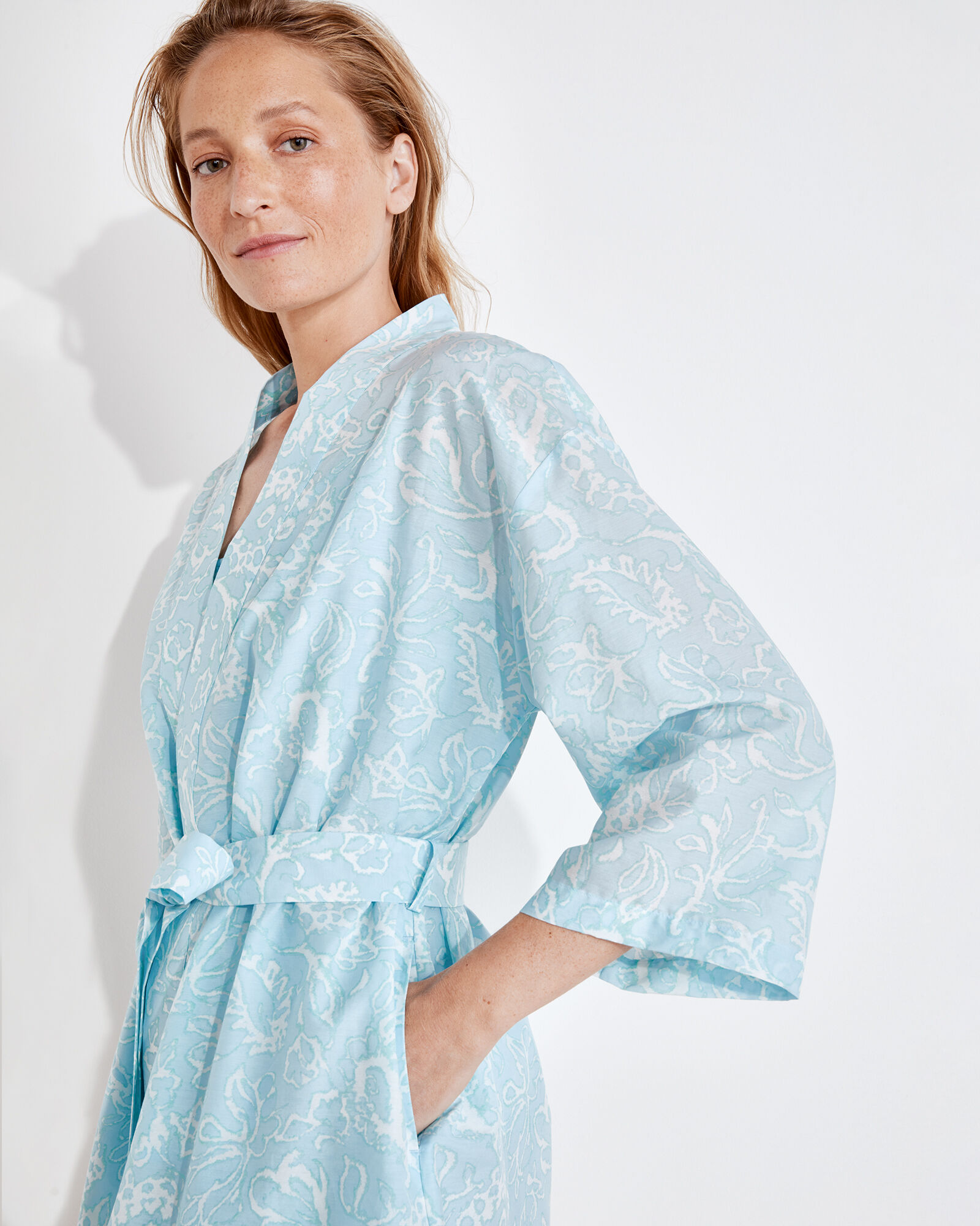 Cotton Silk Floral Robe