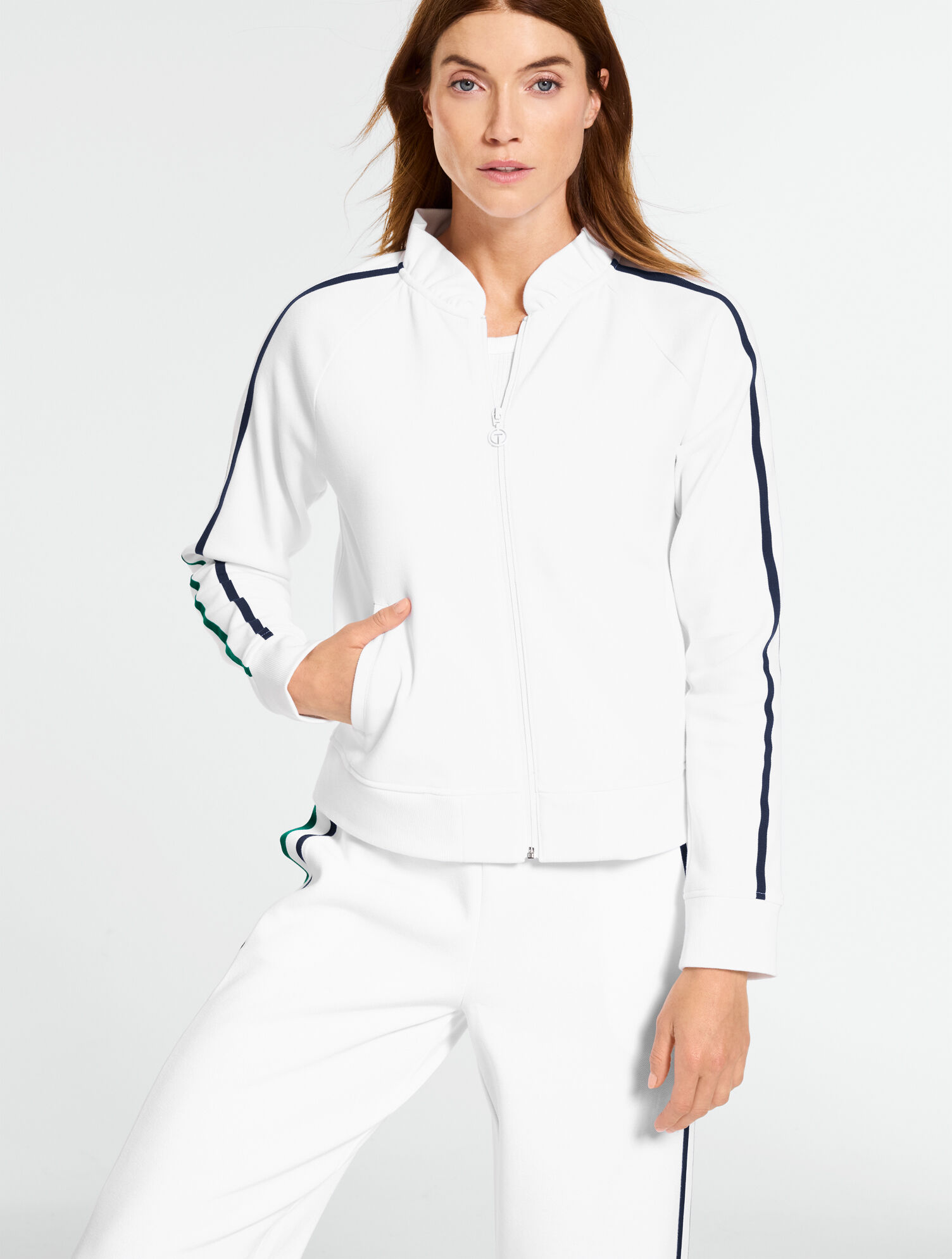 Piqu&eacute; Full-Zip Tennis Jacket