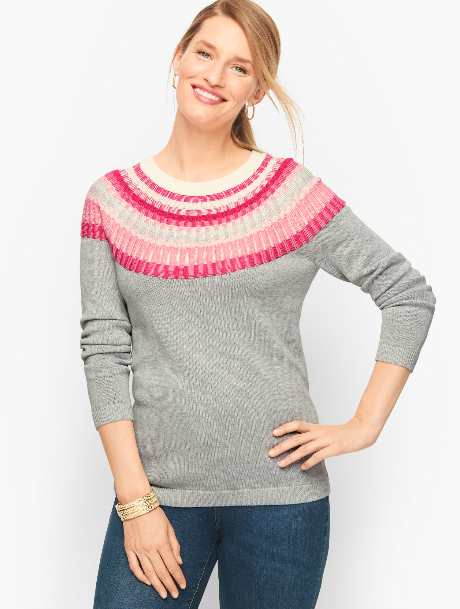 Rib Yoke Crewneck Sweater