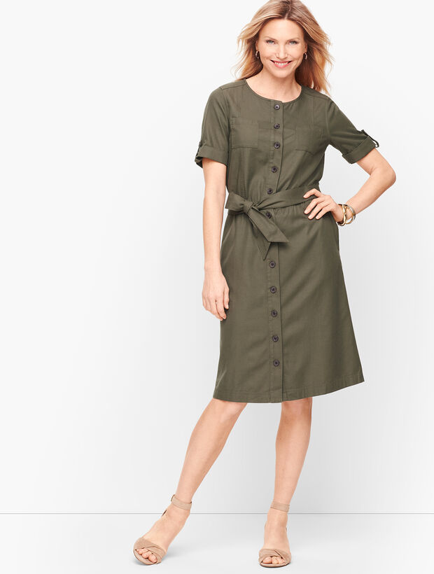 Fluid Twill Shirtdress