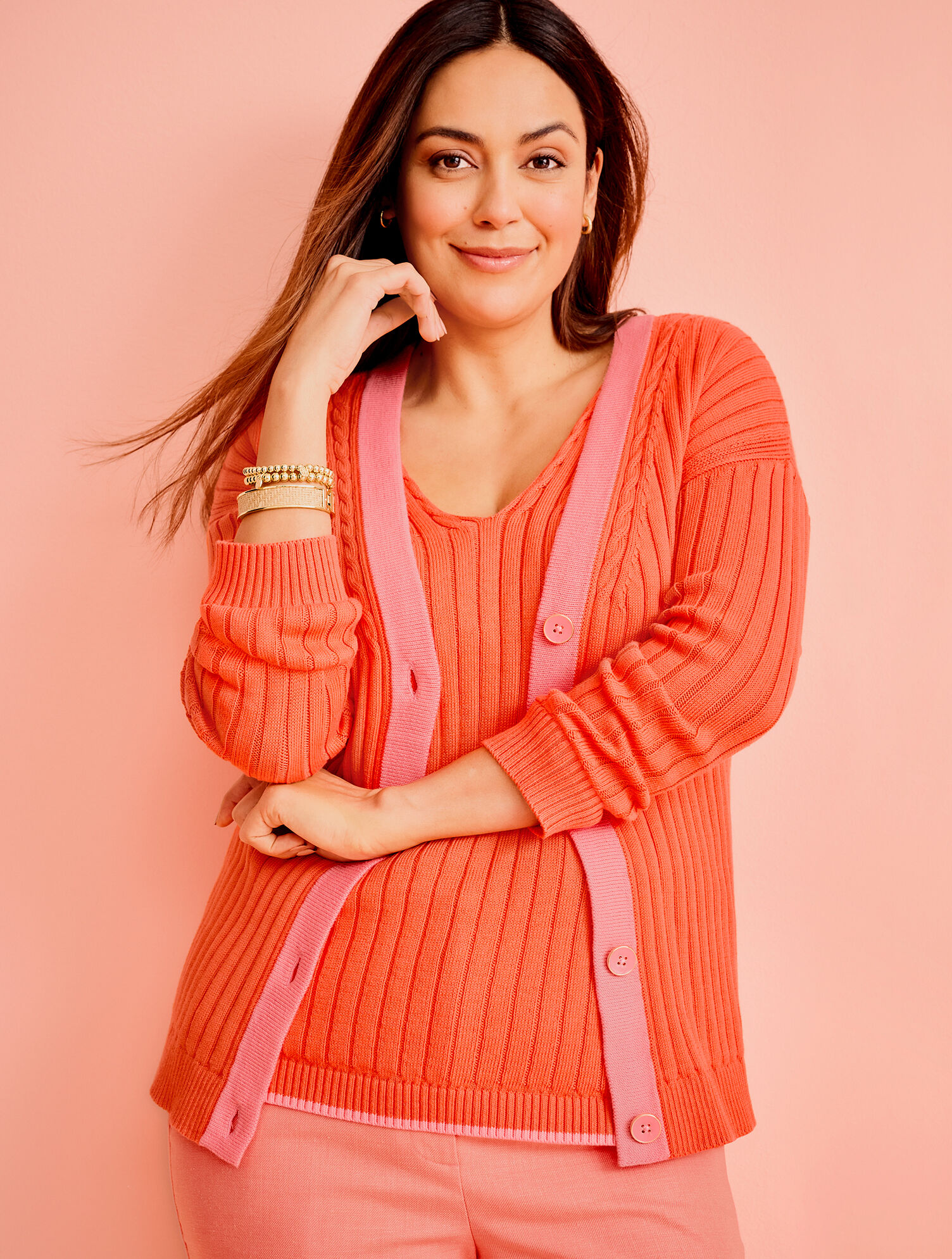 Ribbed Cardigan - Tipped
