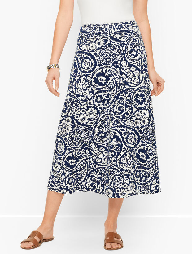Jersey Midi Skirt - Paisley