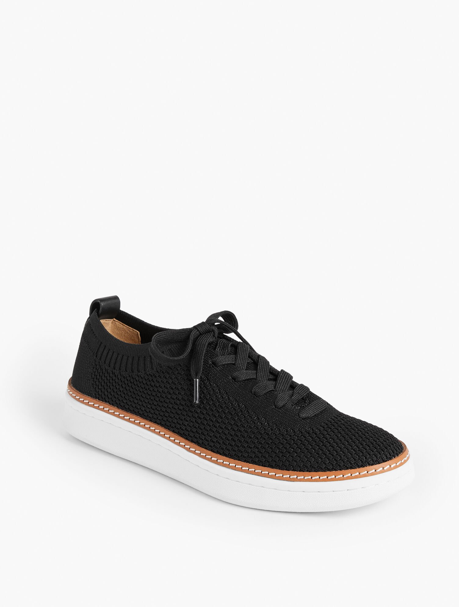 Brittany Knit Sneakers - Black - 9 1/2 M Talbots