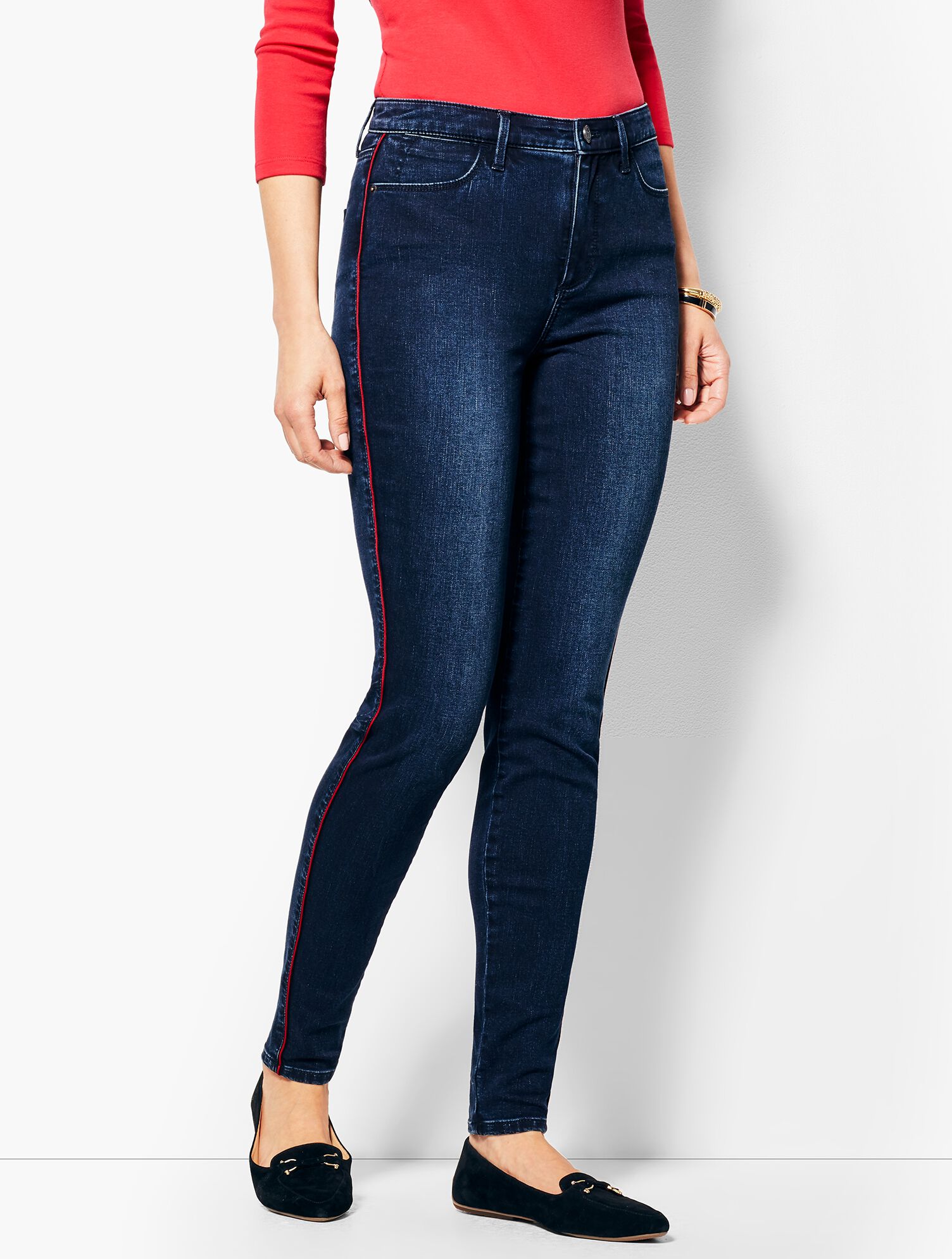 Comfort Stretch Piped Denim Jeggings Talbots