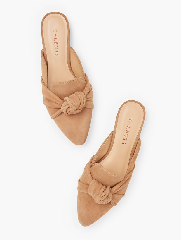Edison Knot Detail Mules - Suede
