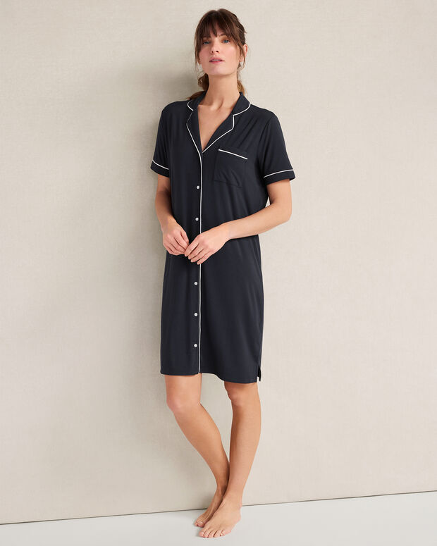 Calm &amp; Cool Notch Collar Sleep Dress