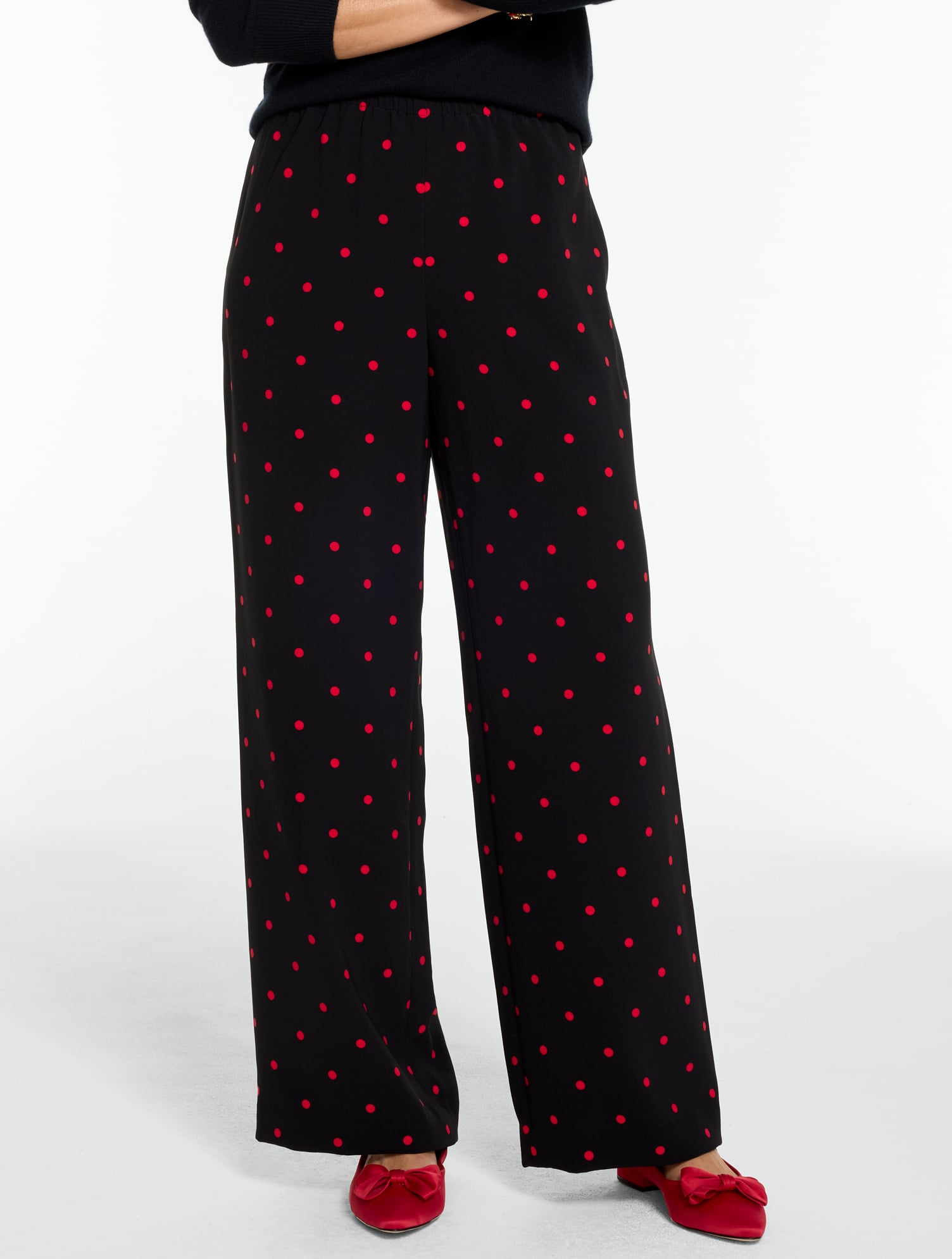 Wide Leg Pull-On Pants - Glamorous Dot