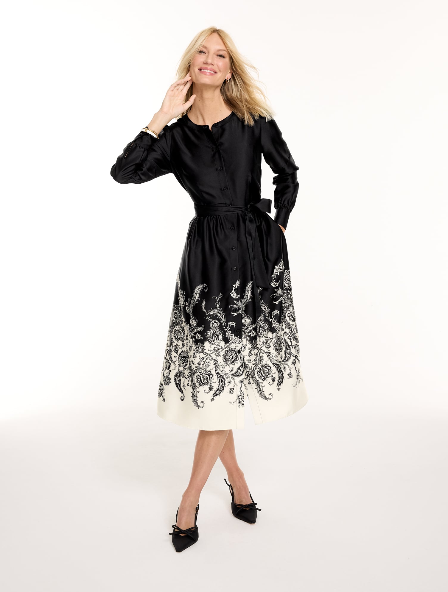 Soft Midi Shirtdress - Exquisite Paisley