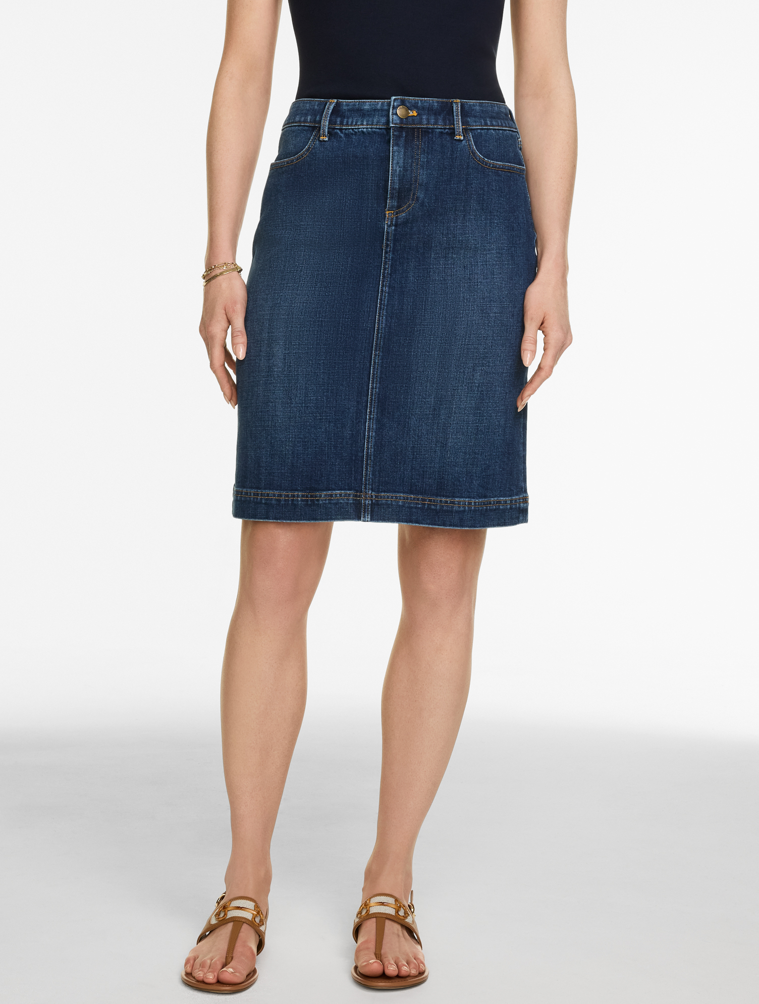Denim A-Line Skirt - Palm Wash - 4 Talbots