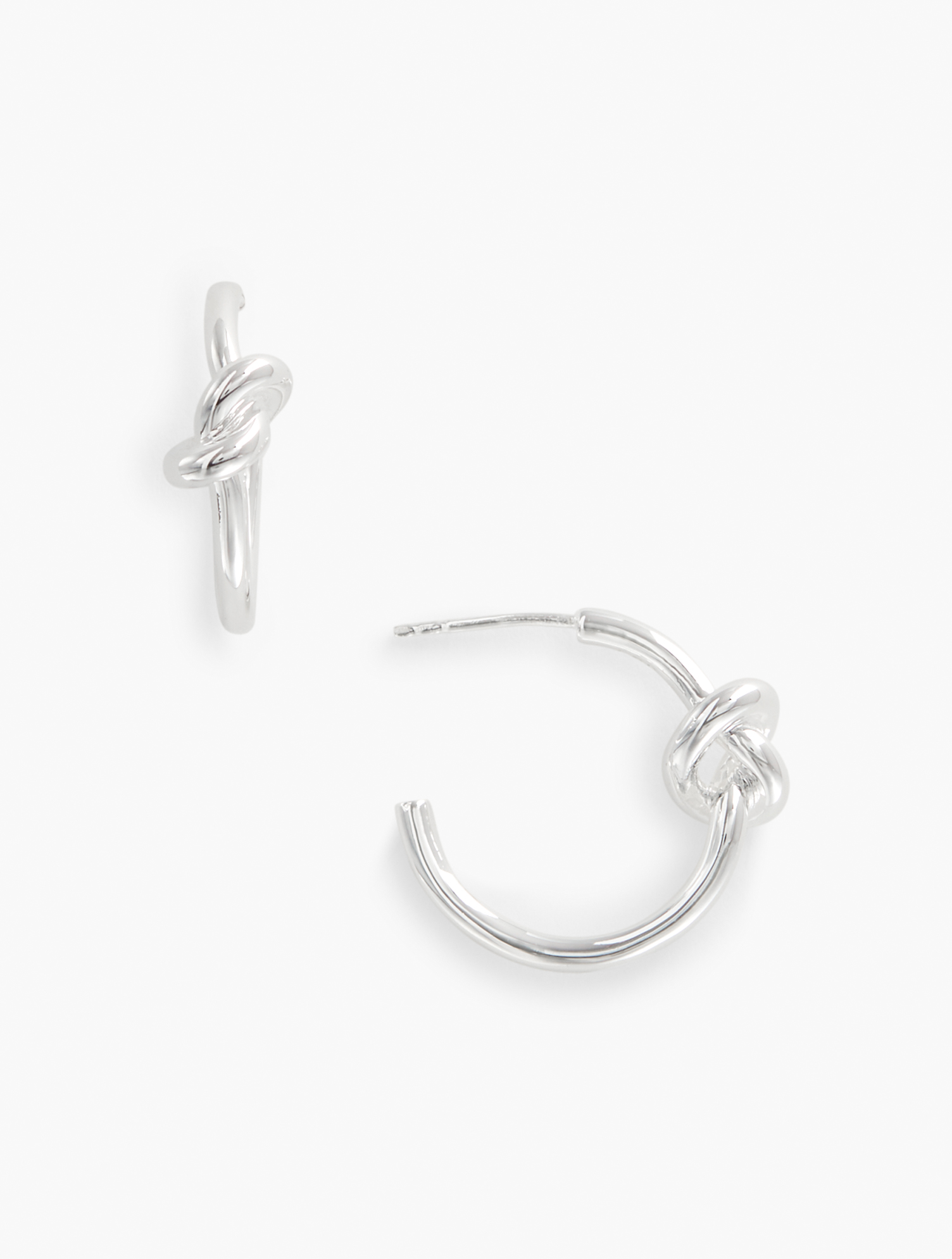 Talbots Knot Sterling Silver Hoop Earrings - 001