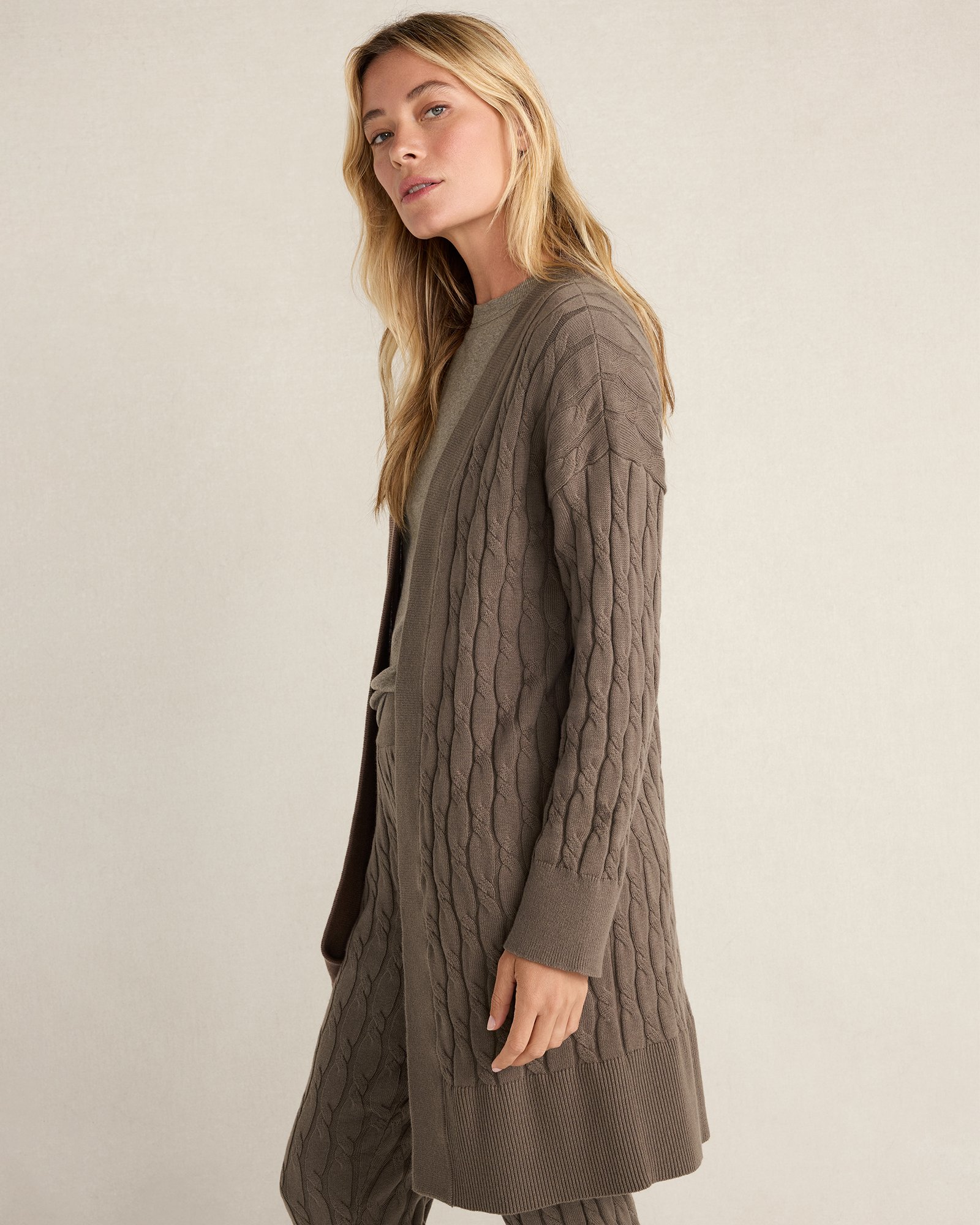 Organic Cotton Cashmere Cable Cardigan