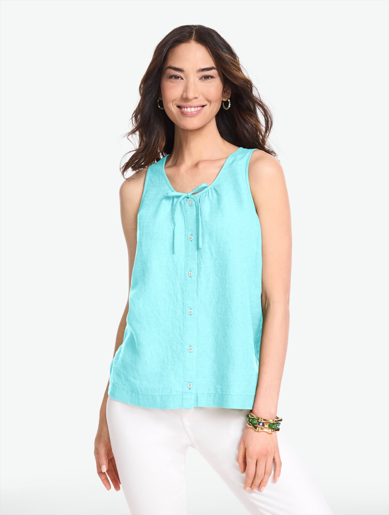 Embroidered Poplin Top | Talbots