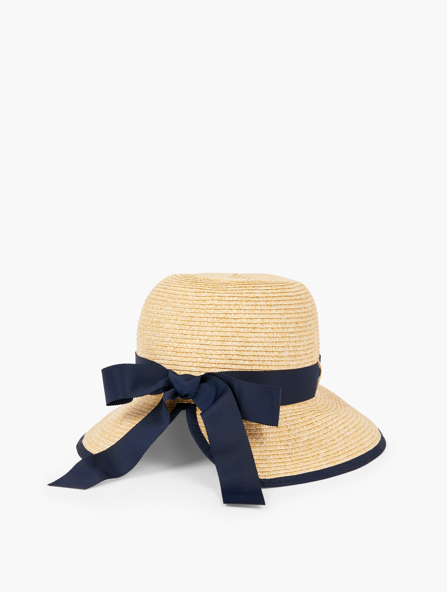 Talbots Bow Detail Backless Floppy Straw Hat - Natural - 001  In Neutral