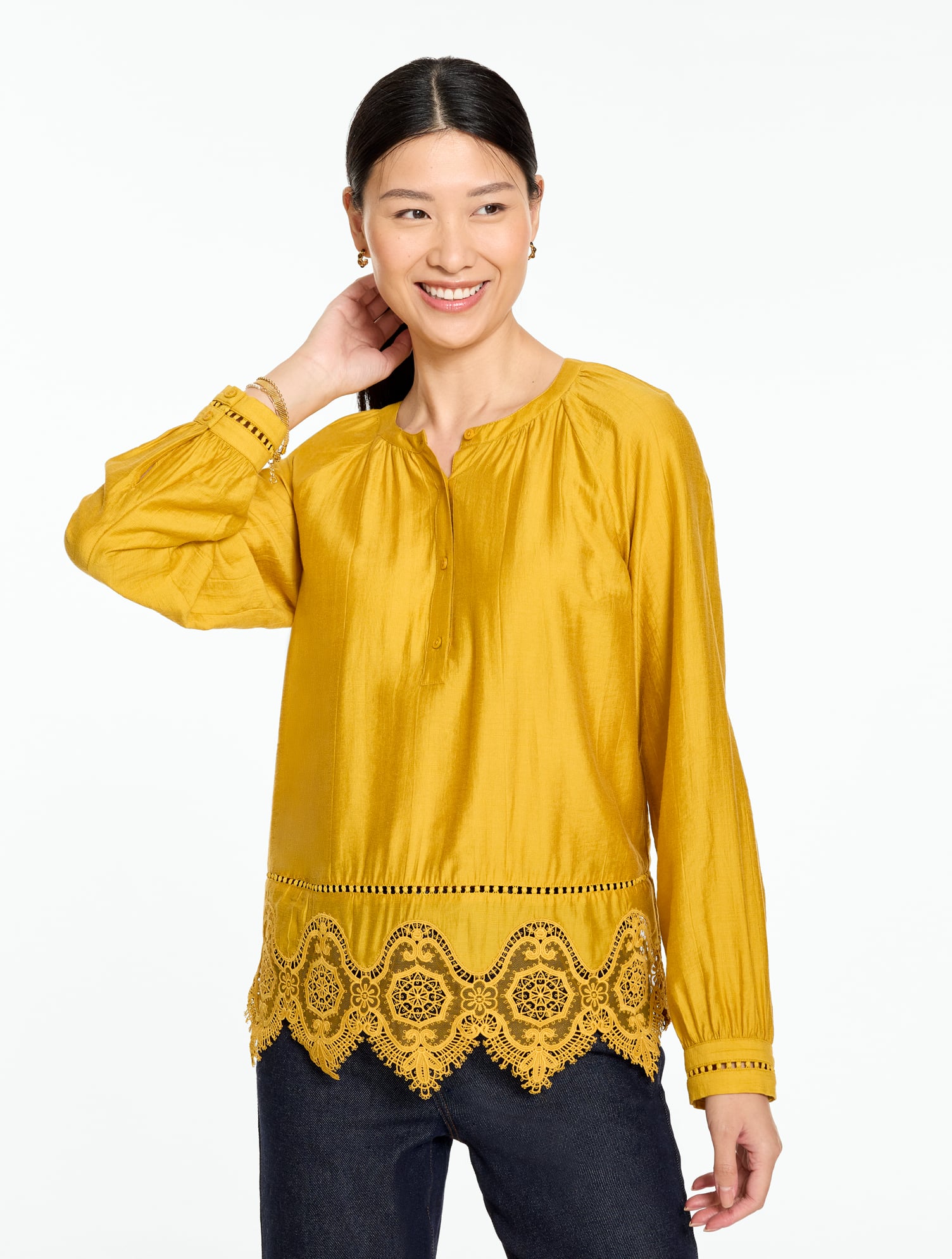 Textured Lace Hem Top