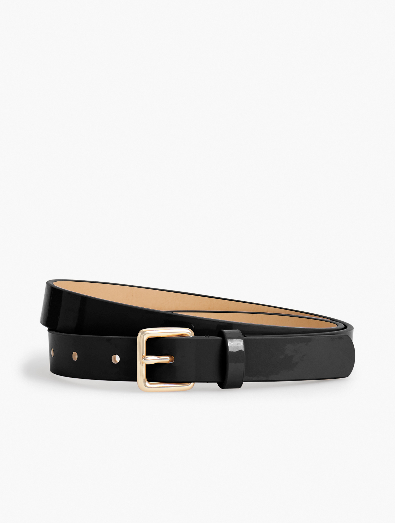 Patent Leather Square-Buckle Belt | Talbots display picture 3