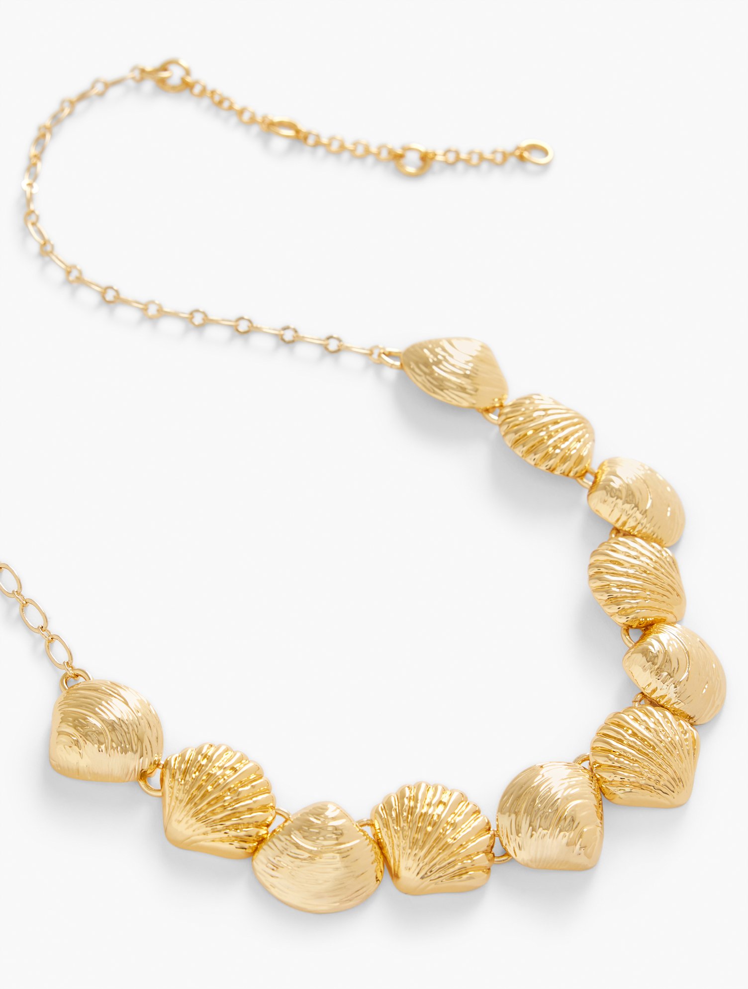 TALBOTS SEASHELL STATEMENT NECKLACE - GOLD - 001 TALBOTS