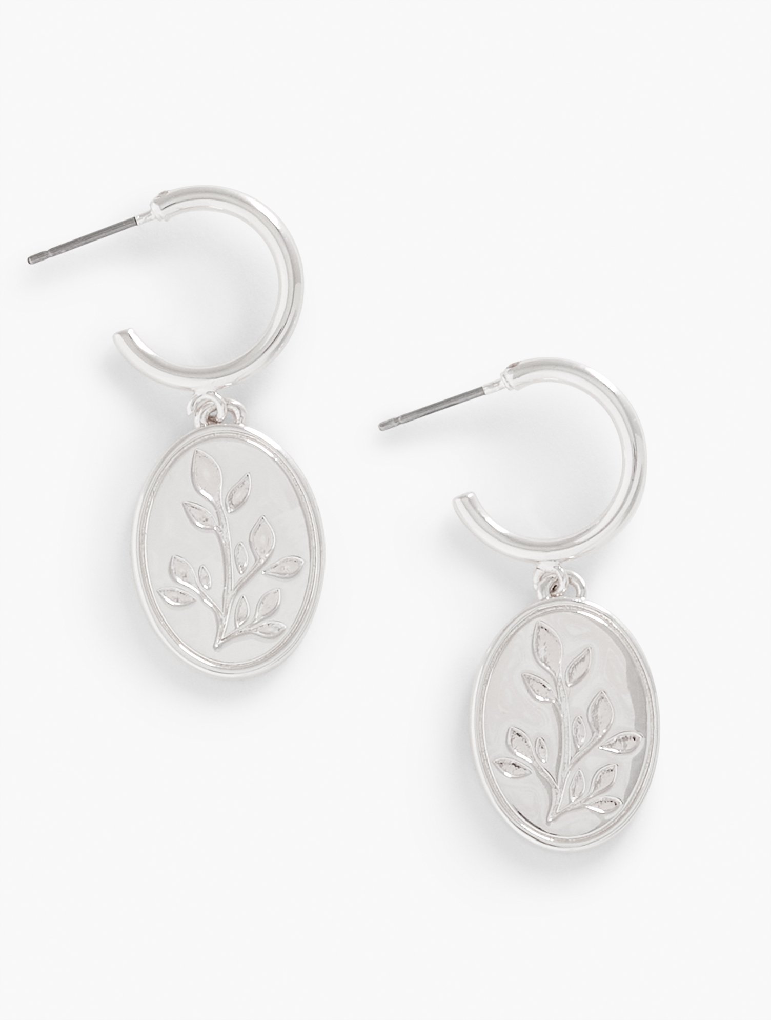 Talbots Coffee To Cocktails Drop Earrings - Shiny Silver - 001  In Metallic