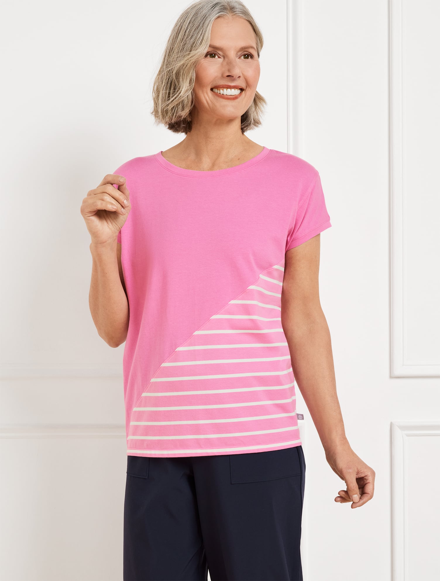 Supersoft Jersey Short Sleeve Tee - Classic Stripe | Talbots