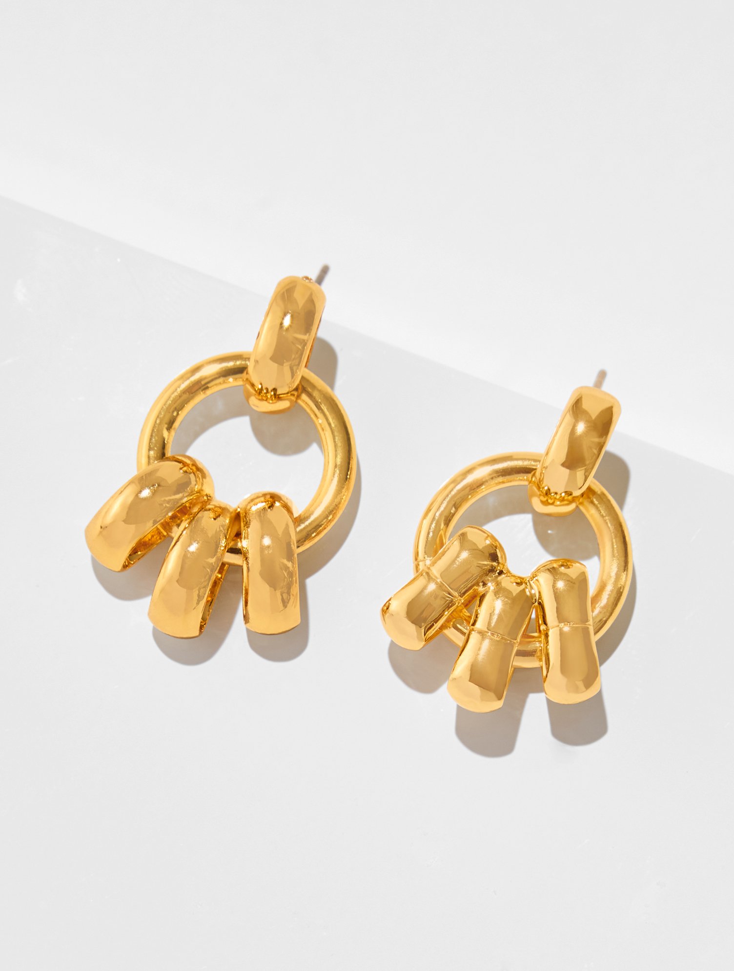 Tri Links Drop Earrings