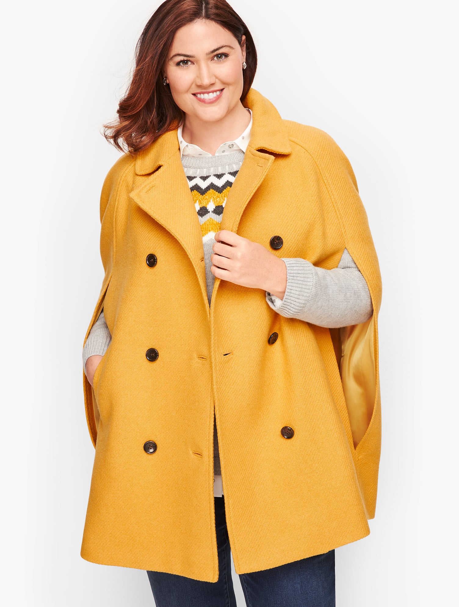 Wool Double Breasted Cape | Talbots