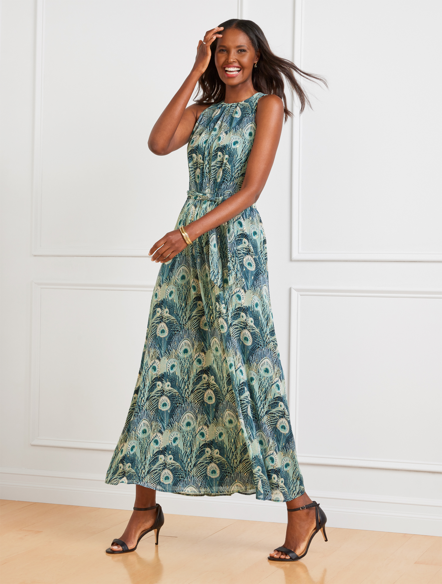 talbots halter maxi dress - Peacock Feathers Peacock dress