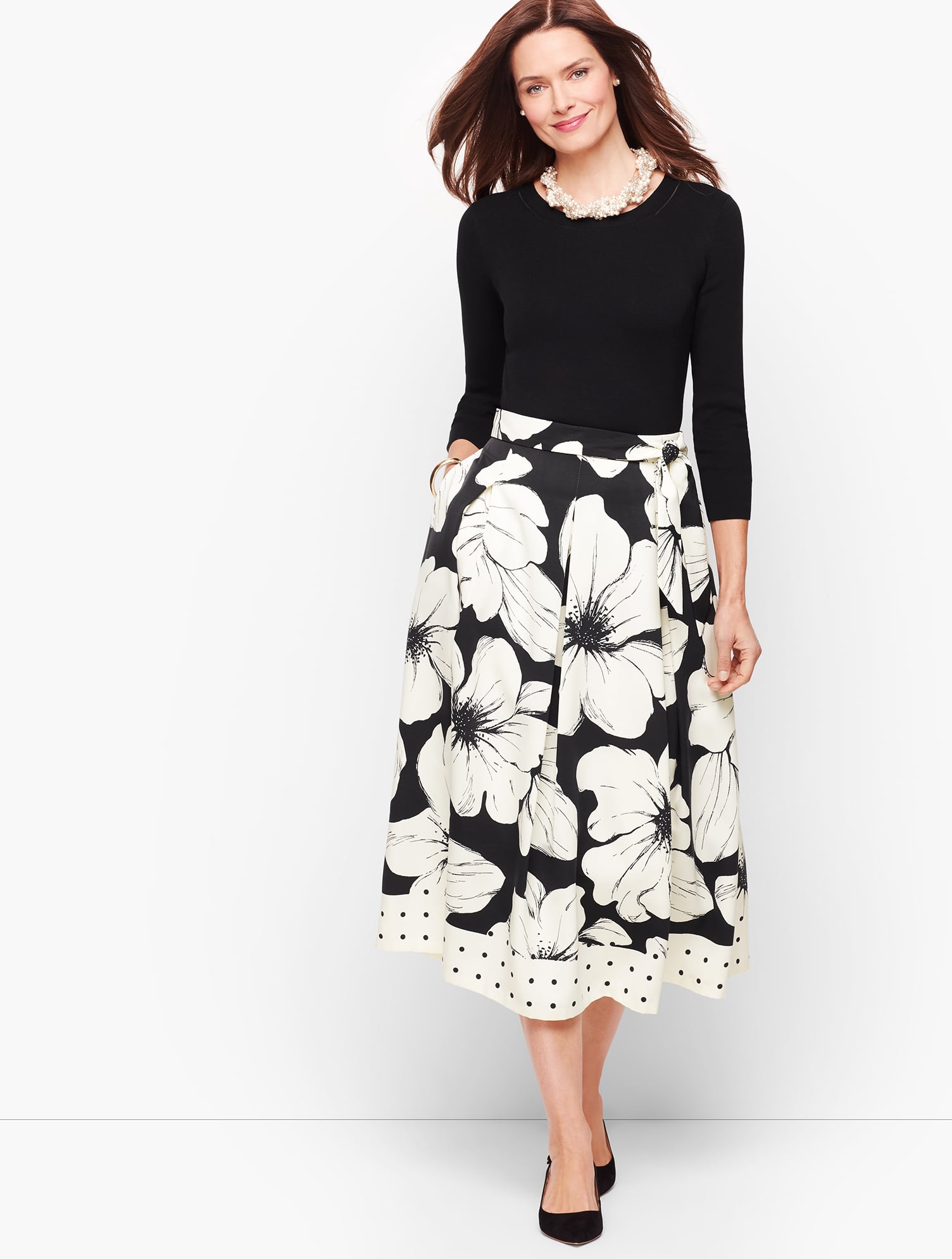 Primrose Dot Pleated Skirt | Talbots