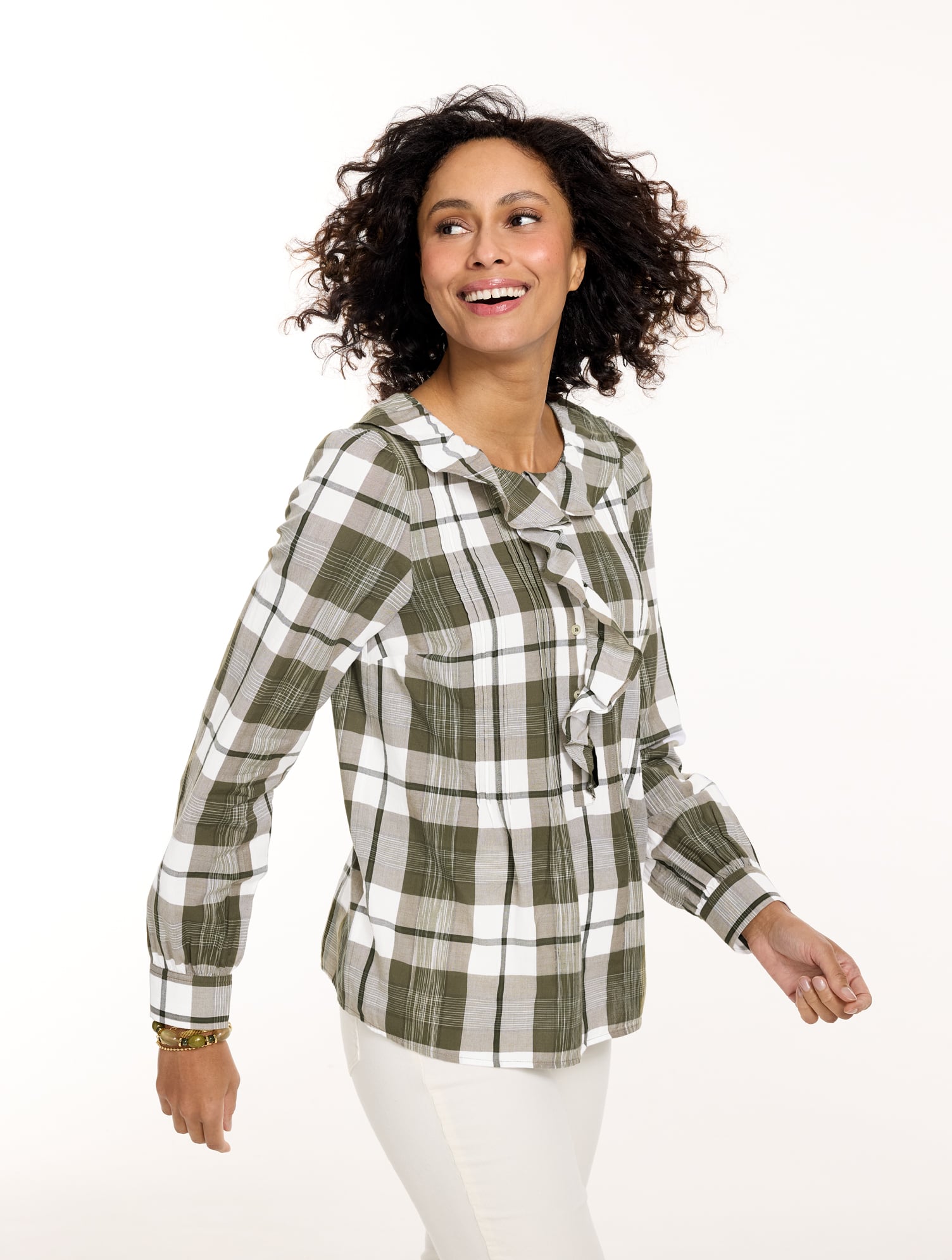 Autumn Plaid Ruffle Top