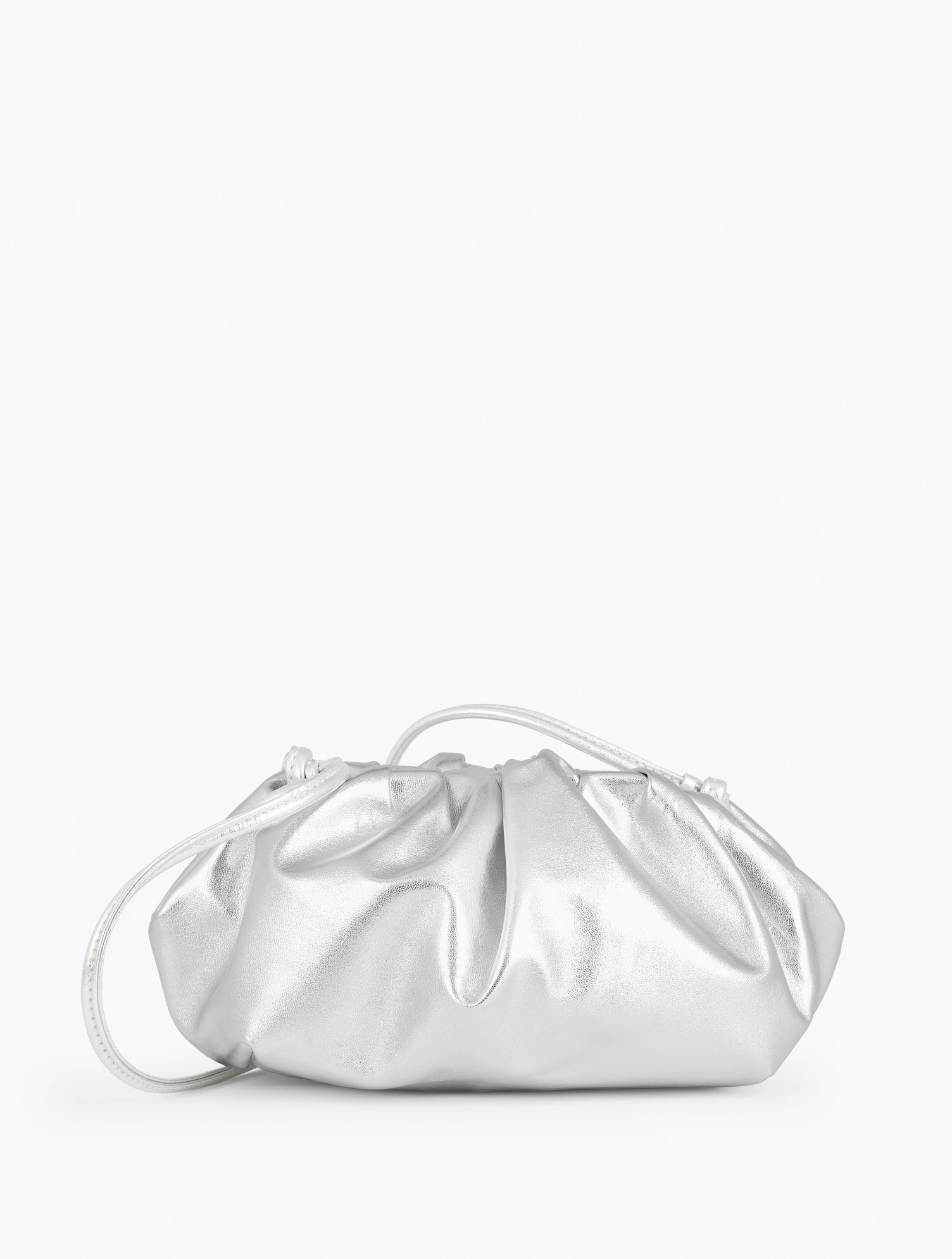 Talbots Cinched Nappa Metallic Crossbody Bag - Silver - 001 In Silver