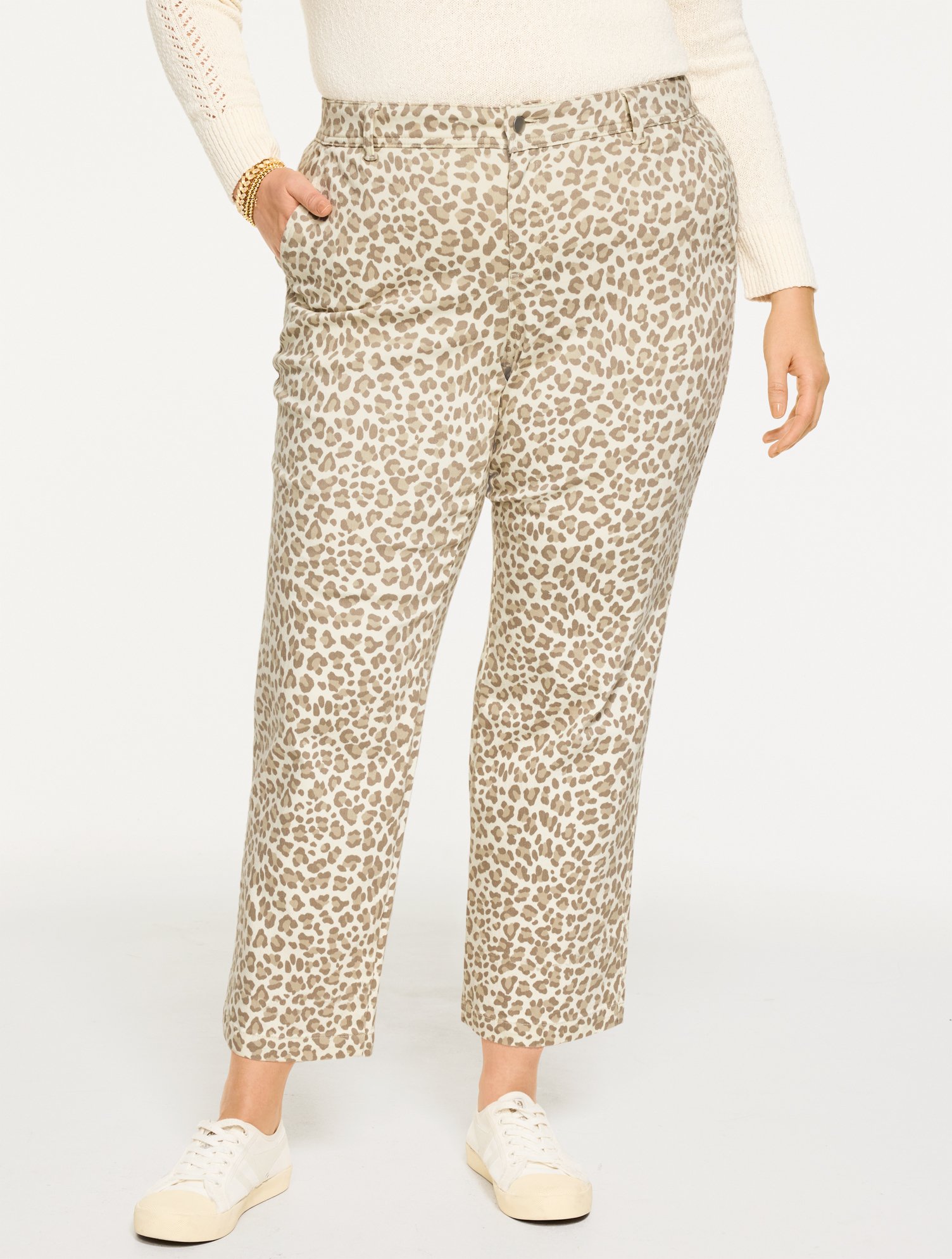 Straight Ankle Jeans - Alluring Leopard