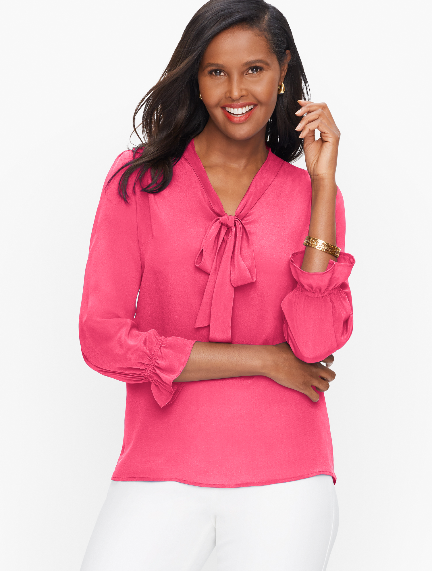 Pure Silk Feminine Top - Solid | Talbots
