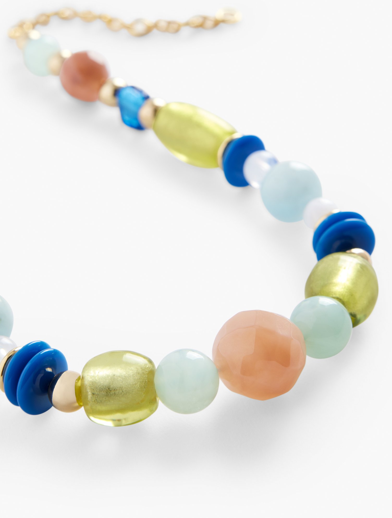 Talbots Bold Beauty Necklace - Aqua Blue/gold - 001  In Aqua Blue,gold