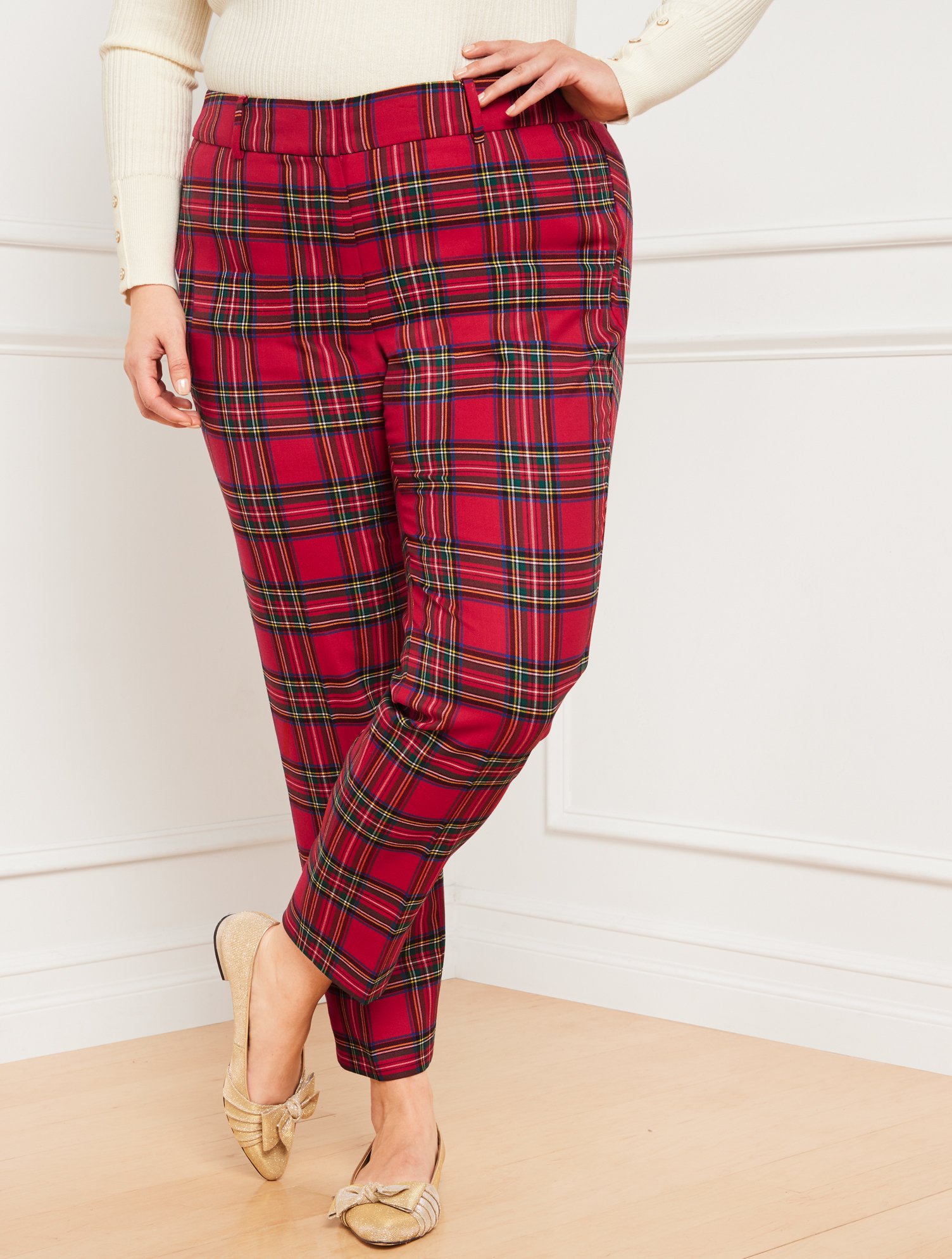 Plus Size Talbots Hampshire Ankle Pants - Velveteen CLASSIC RED