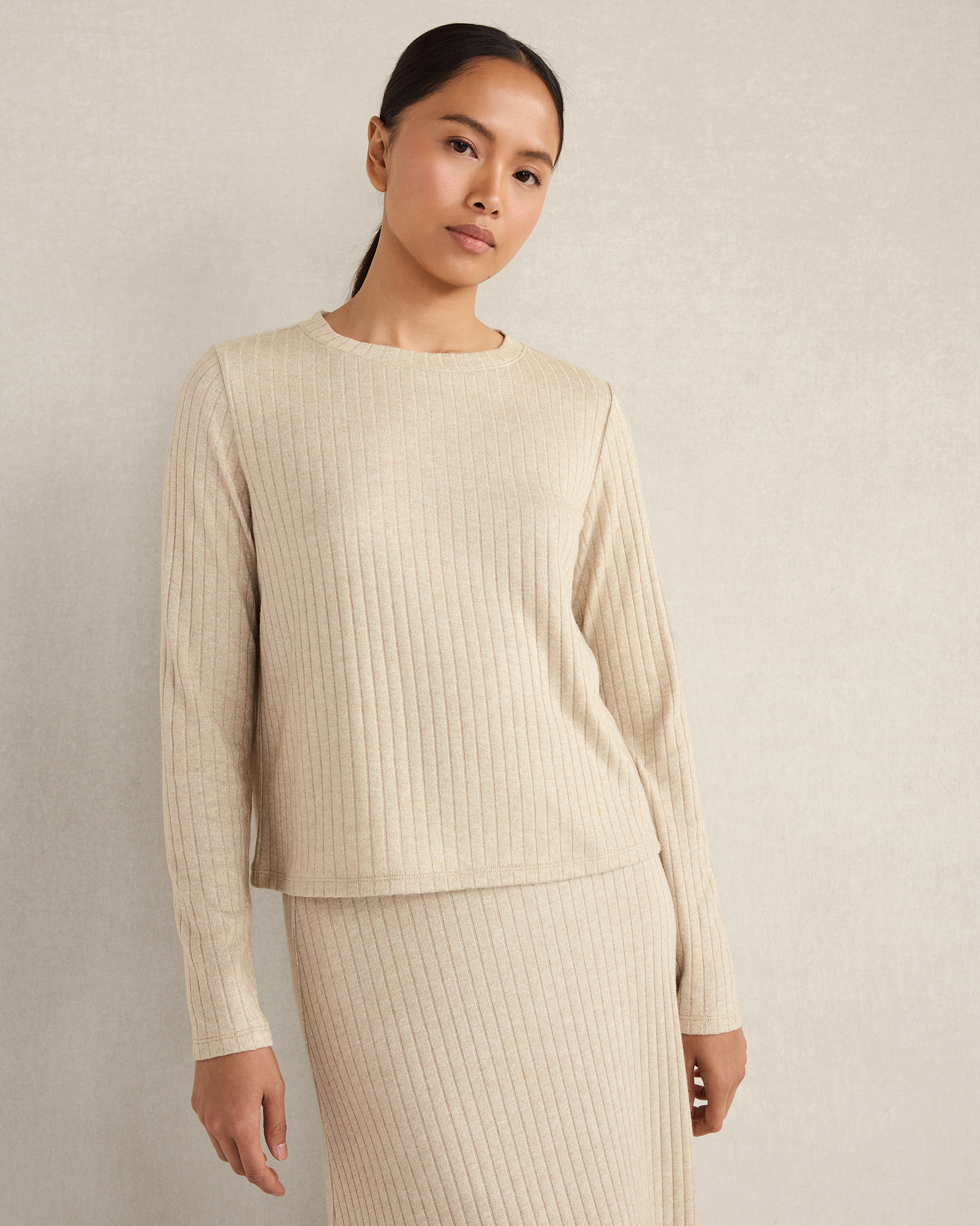 Lurex Rib Knit Top