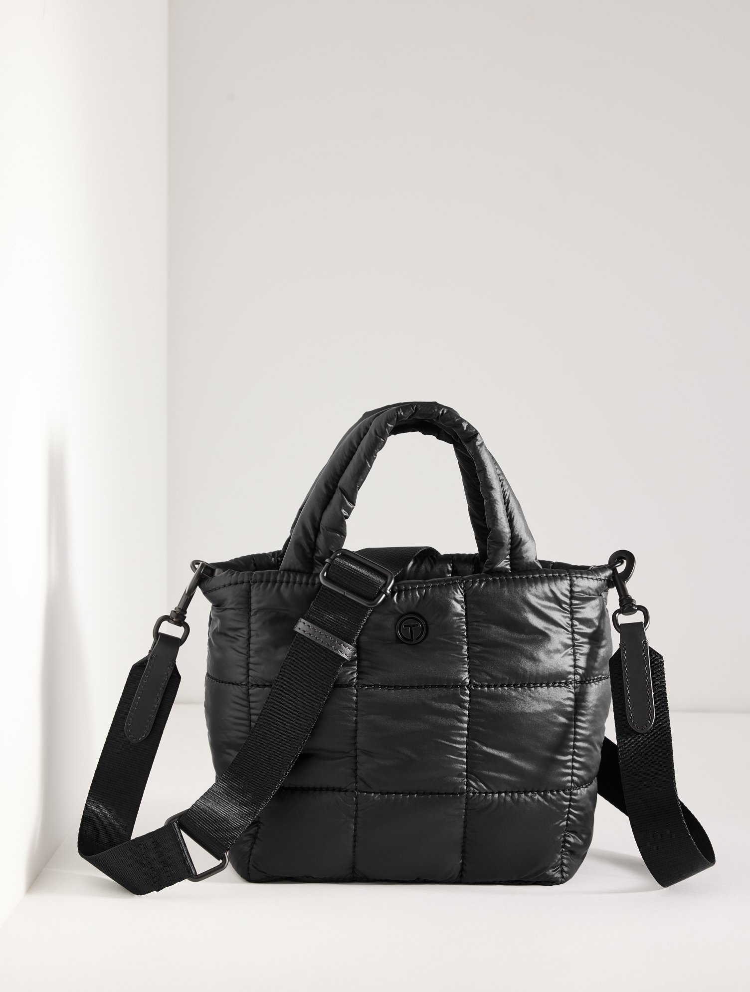 Talbots T By  Quilted Nylon Mini Tote - Black - 001