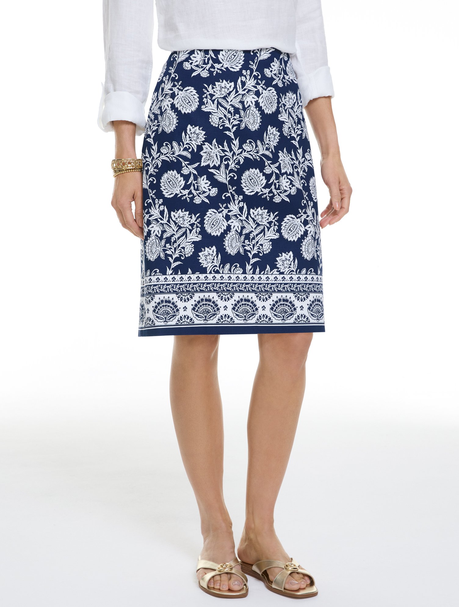 Canvas A-Line Skirt - Etched Foulard