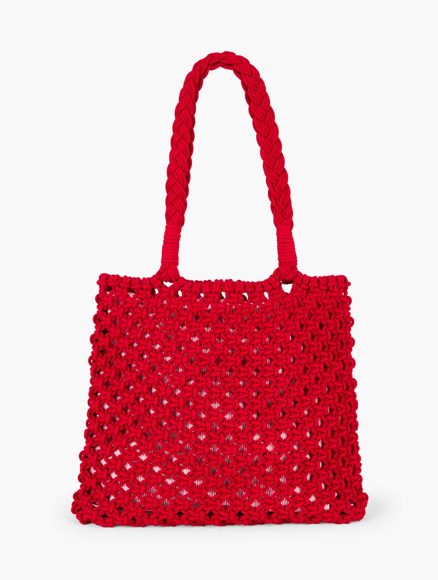 Talbots Knotted Cotton Cord Tote - Red - 001
