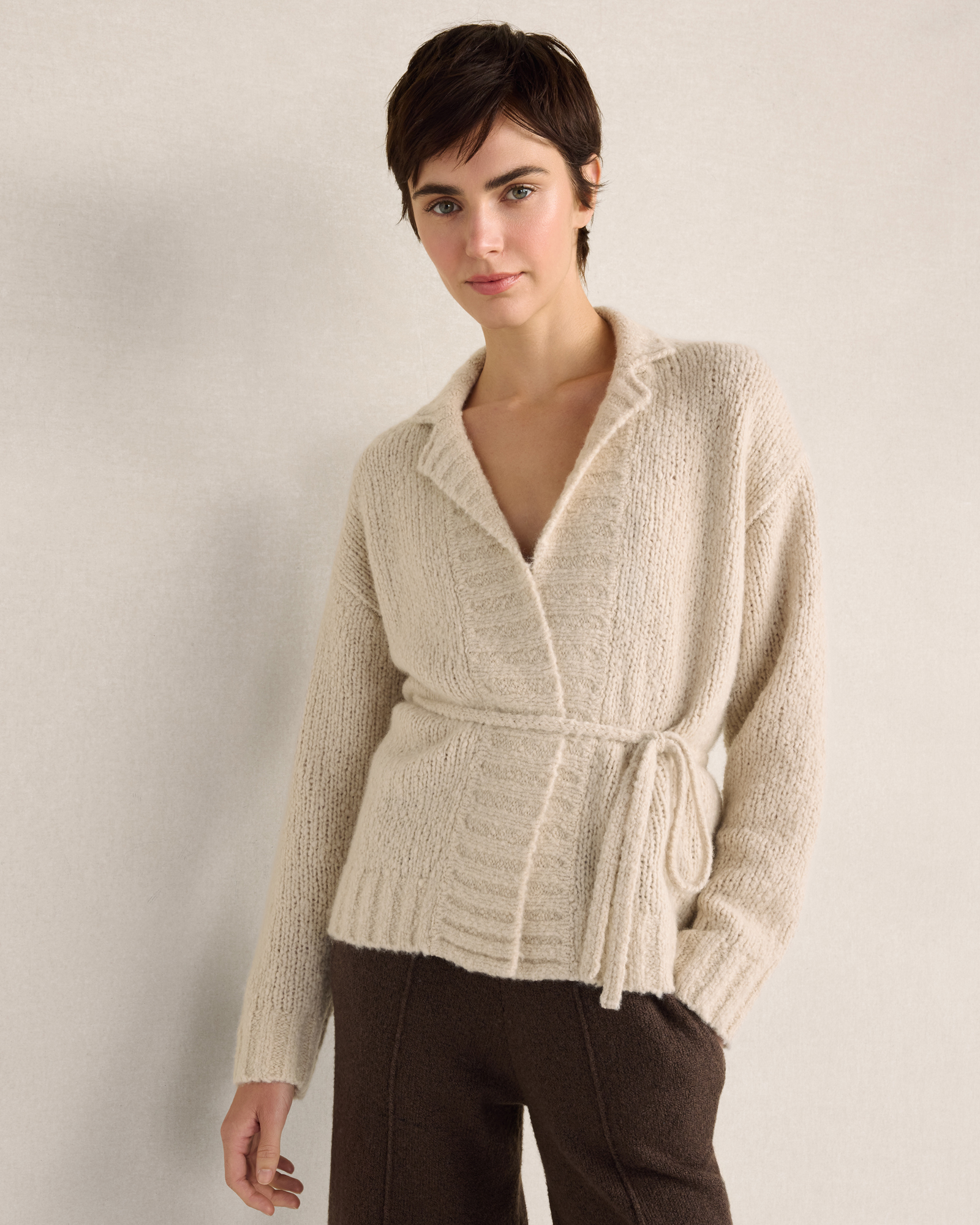 Cashmere Silk Tie-Waist Cardigan